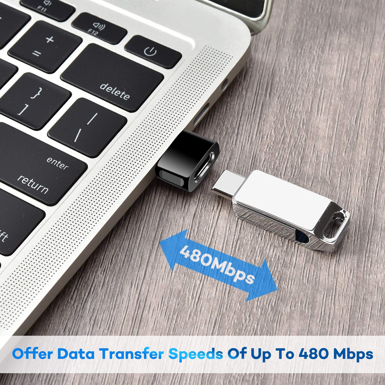 Basesailor Usb To Usb C Adapter 3 Pack,Zinc Alloy Type C Female To A Male Charger For Iphone 12 13 14 15 Pro Max Se,Airpods,Ipad