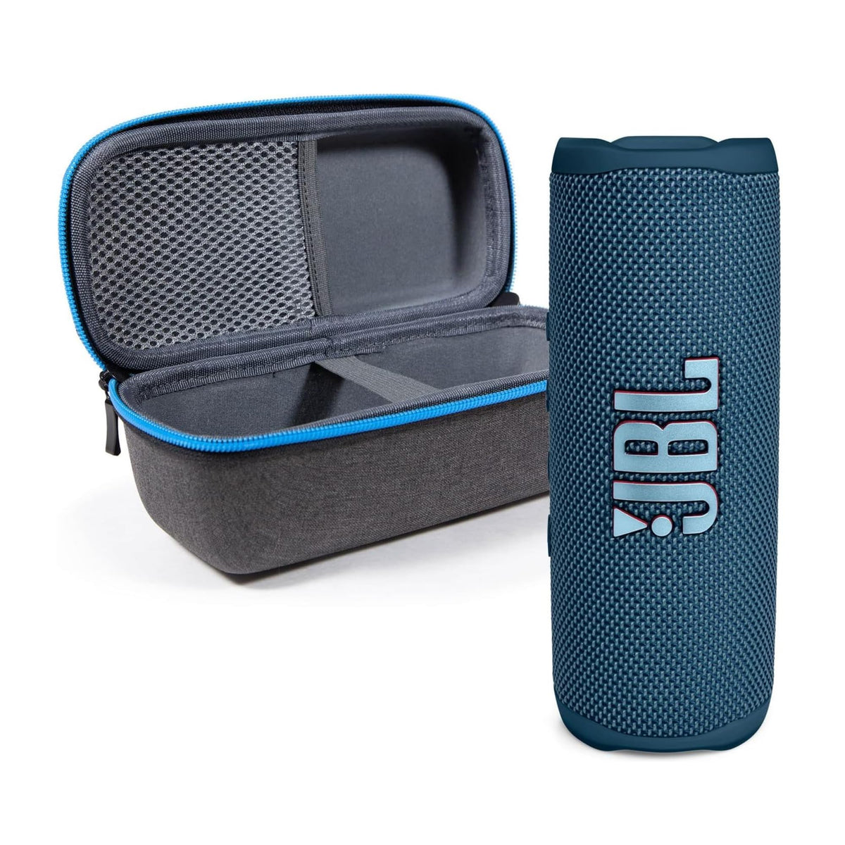 JBL Flip 6 (Blue) + Bundle with divvi! Protective Hardshell Case
