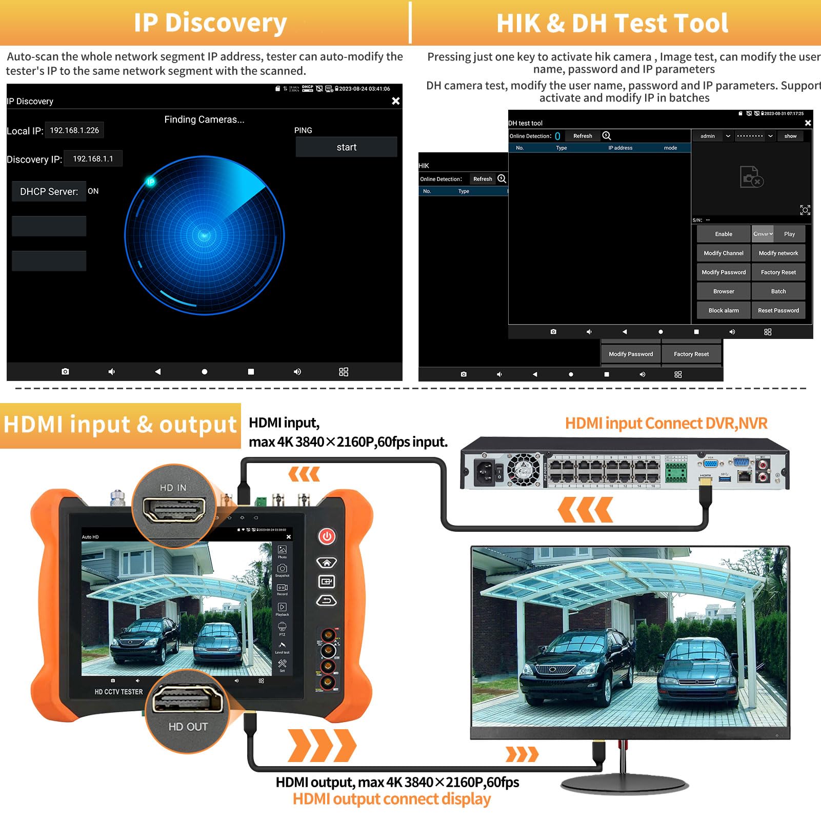 Rsrteng X9-Movtadhs Cctv Tester,8K 32Mp 12Mp Ip Camera Tester,4K 8Mp Tvi/Cvi/Ahd/Sdi/Cvbs Cctv Monitor Support Dmm, Opm, Vfl, Td