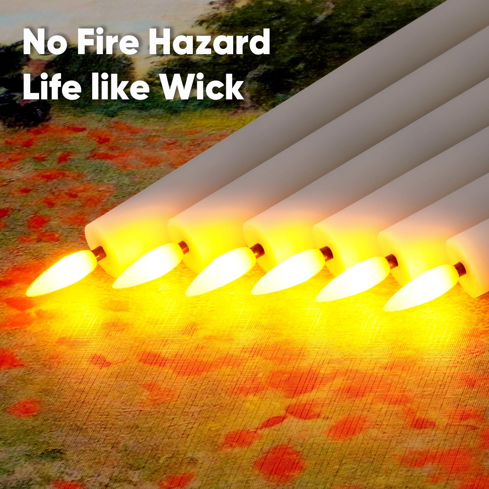 Homemory 6.7 Inches Flameless Taper Candles With Remote Timer Dimmer, Led Flameless Candlesticks Short Taper Candles, Flickering