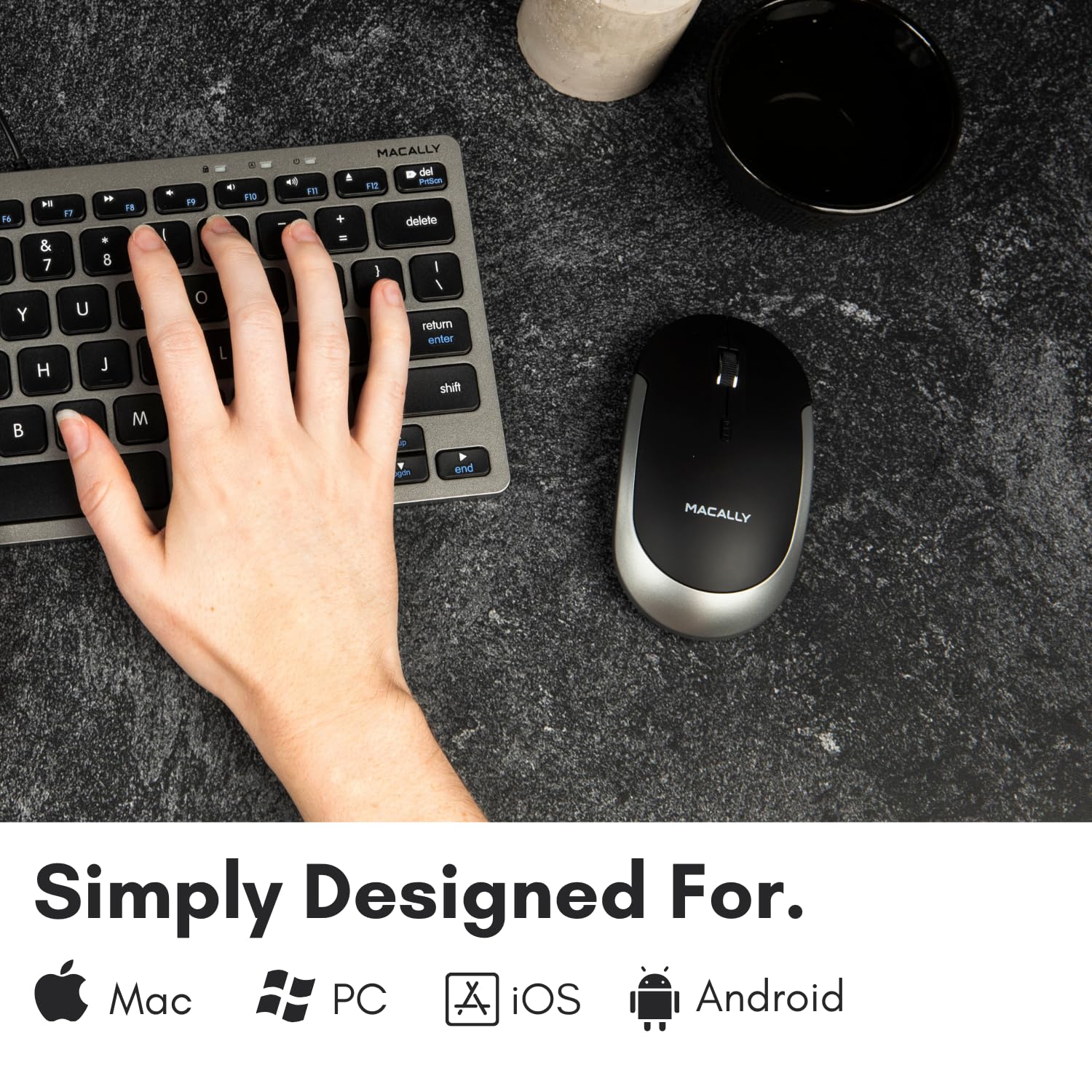 Macally Wireless Bluetooth Mouse For Laptop   Quiet & Comfortable Wireless Bluetooth Mouse For Macbook Pro/Air, Mac, Ipad, Micro