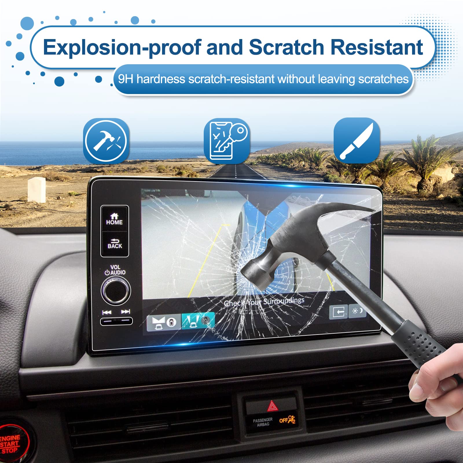 Coleya 2023 2024 2025 Pilot Screen Protector For Honda Pilot (Ex L/Trailsport/Touring/Elite/Black Edition) 9 Inch Color Touchscr