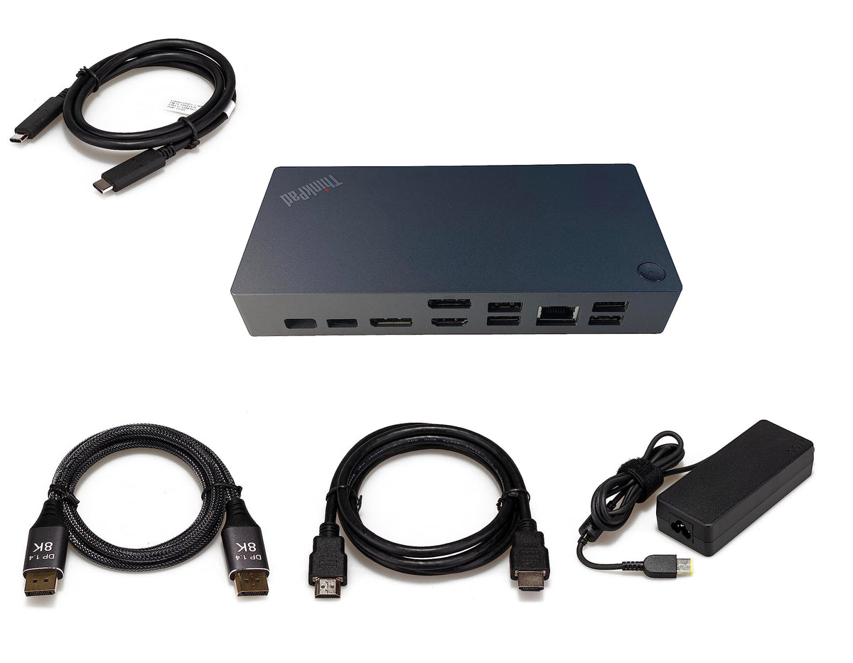 Lenovo Thinkpad Universal Usb C Dock V2 40B70090 With Hdmi Cable And Dp Cable