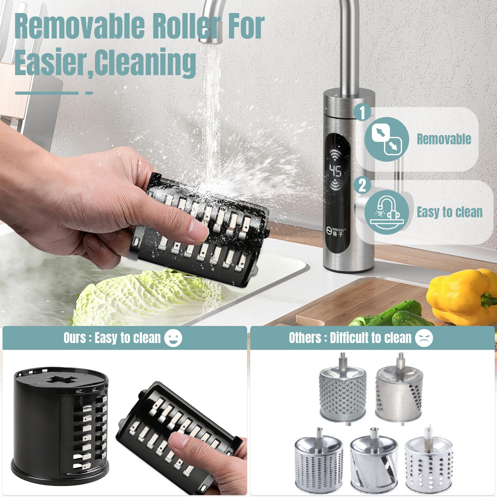 Stainless Steel Slicer Shredder Attachments For Kitchenaid Stand Mixers, Vegetable Shredder, Cheese Grater, Salad Maker, Food Sl