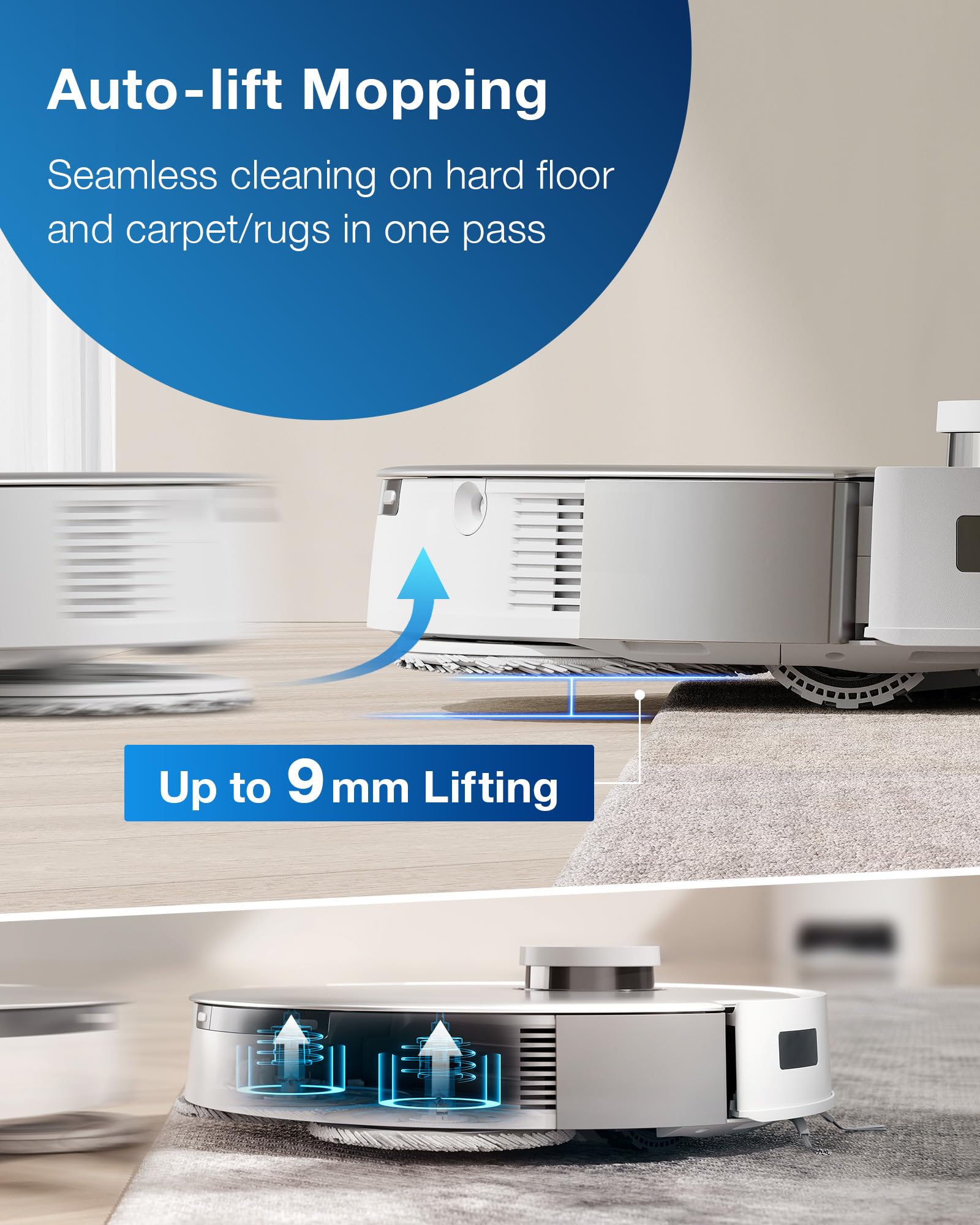 Ecovacs Deebot T20 Omni Robot Vacuum And Mop,Hot Water Mop Washing,Auto Hot Air Drying,9Mm Automop Lifting,Dual Spinning Mops,Se