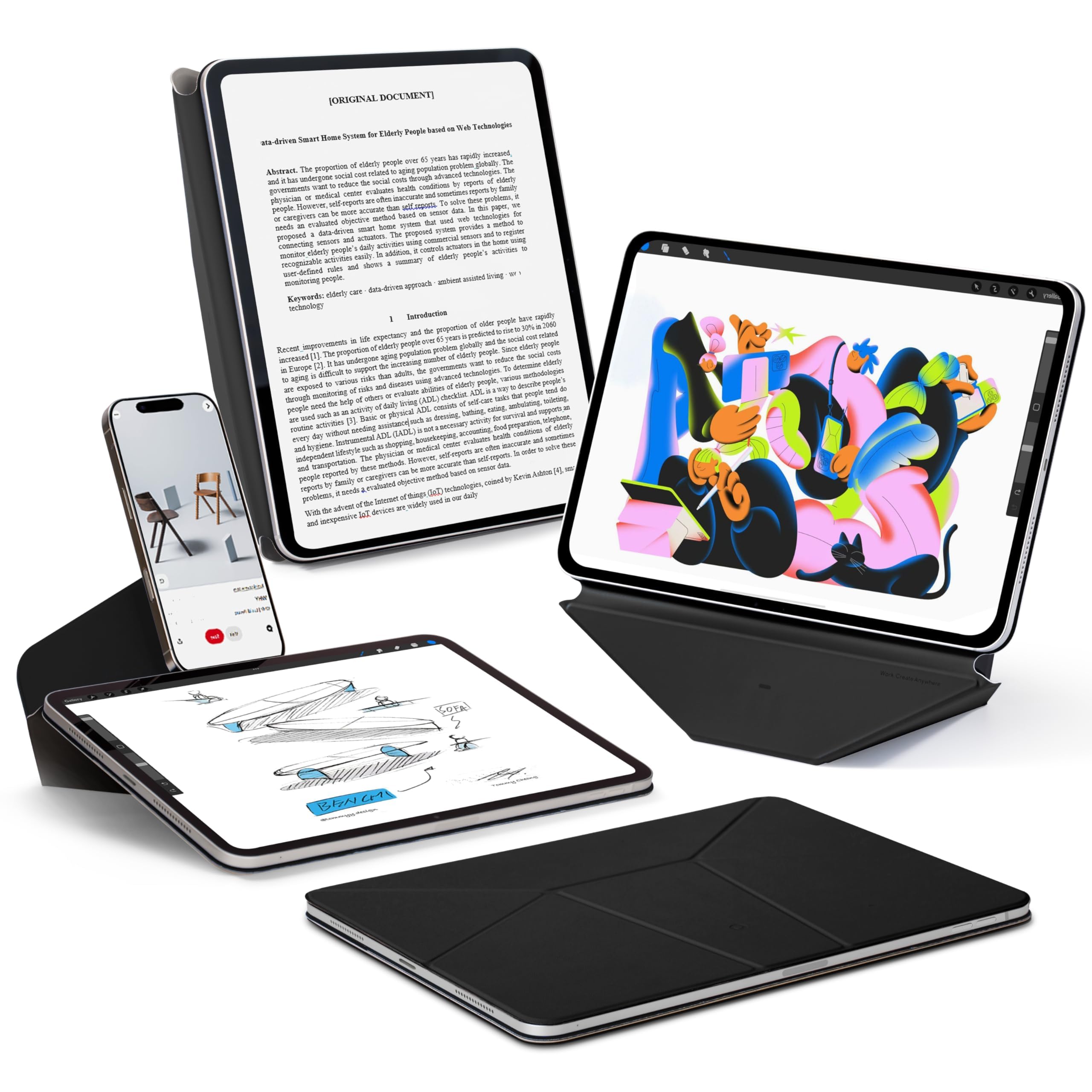 MOFT Dynamic Folio Case for iPad Pro 13-inch(M5 2025/M4 2024), Slim Magnetic Stand Case with 20+ Viewing Angles, Auto Wake/Sleep