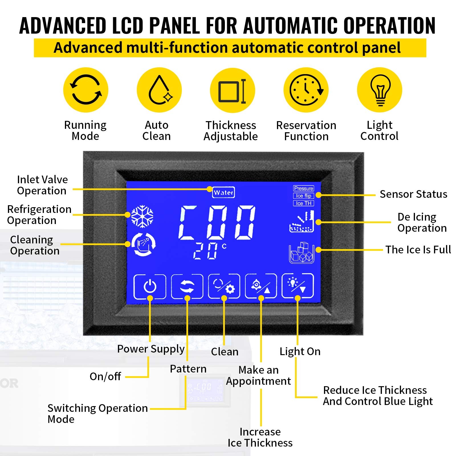 Vevor Commercial Ice Maker Machine, 440Lbs/24H Etl Approved Ice Machine Under Counter Ice Maker Machine With Secop Compressor,77