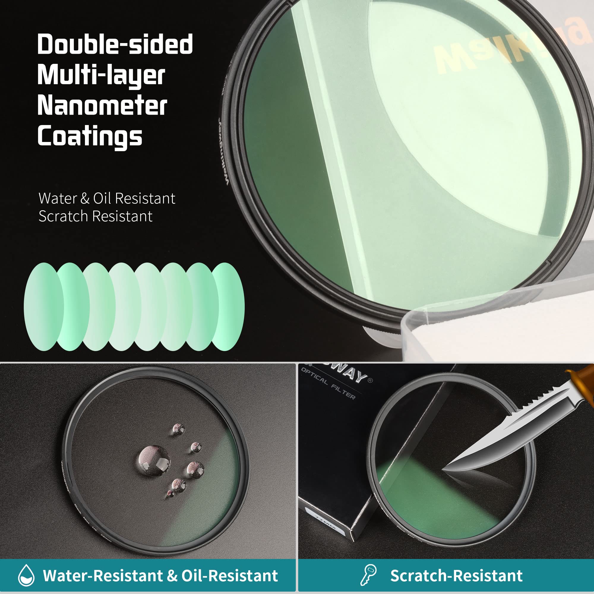 Walkingway 46Mm Black Diffusion Filter 1/8 Pro Mist Camera Lens Filter Soft Dreamy Cinematic Effect Hazy Diffuser With Ultra Sli