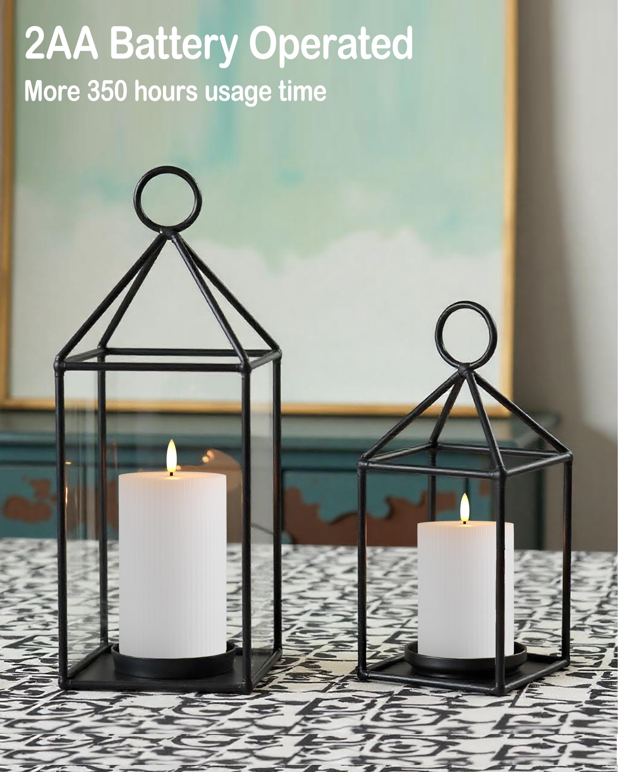 Gmnee 3''X5'' White Flameless Led Candles   Remote Control & Timer, Set Of 3 Large Real Wax Pillar Flickering Battery Candles Fo