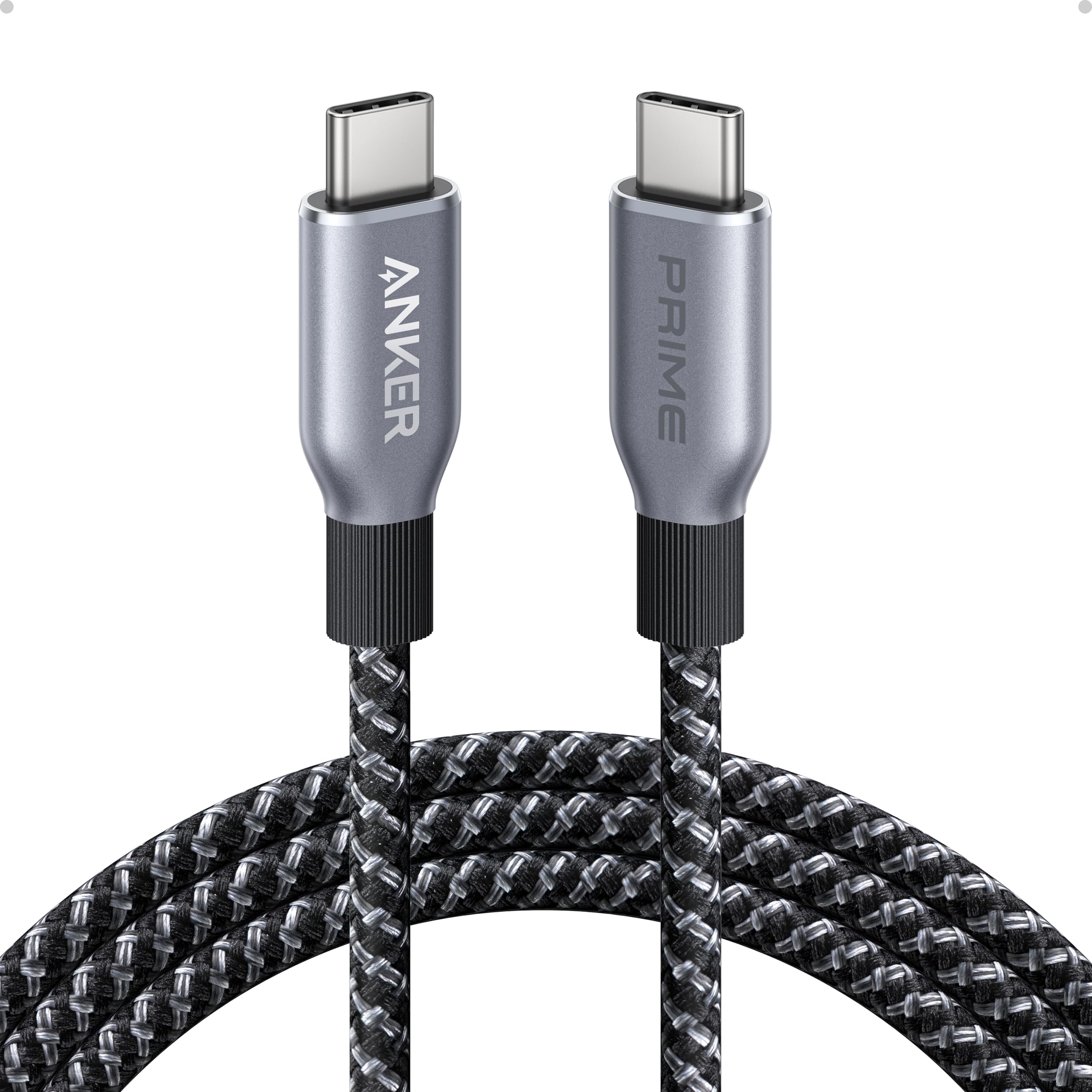 Anker Prime Usb C To Usb C Cable, 240W 6 Ft Fast Charging Usb C Cable, Upcycled Braided Nylon With 100 Year Bend Durability, Usb