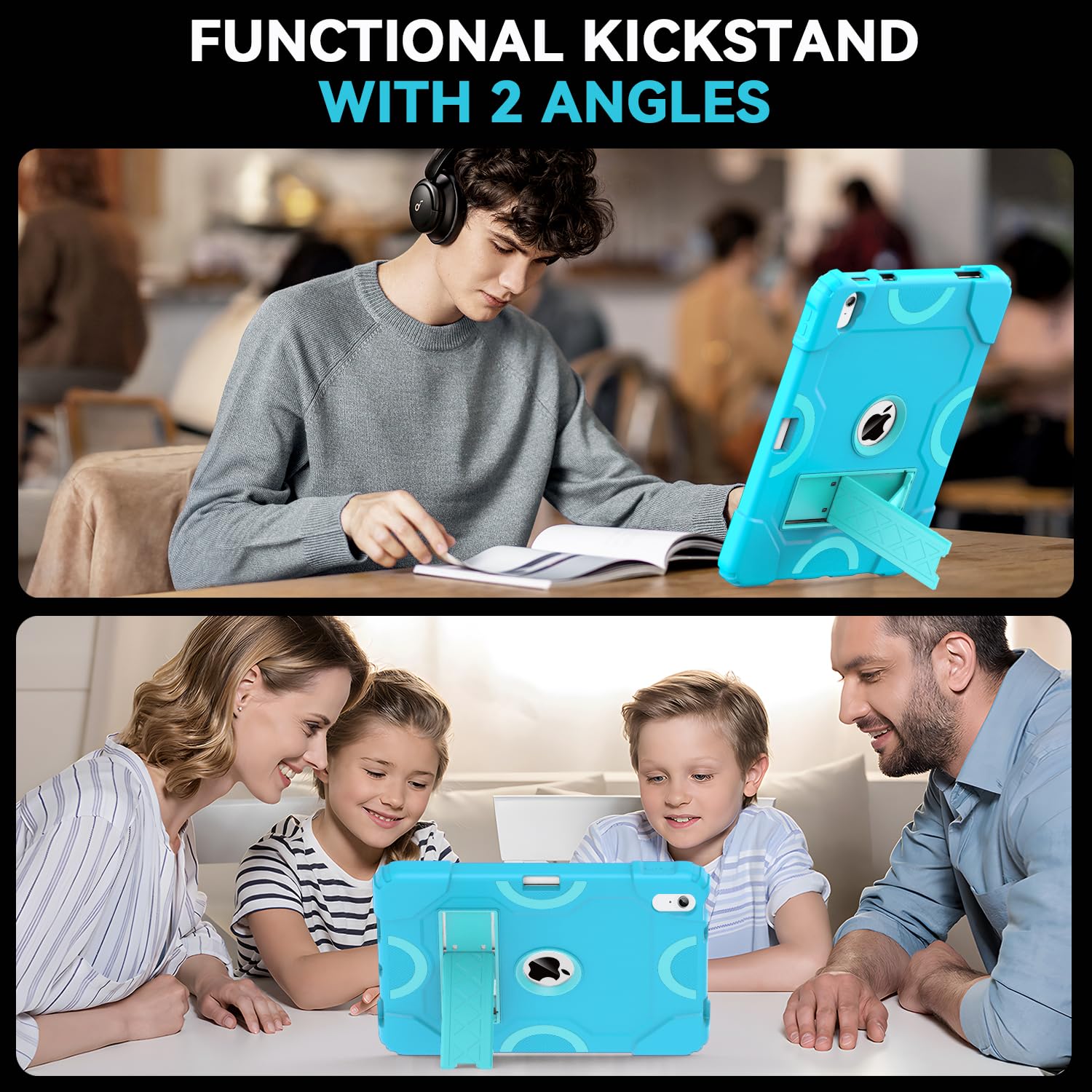 Cantis Case For Ipad 10Th Generation 10.9 Inch 2022, Ipad Cover 10Th Generation With Pencil Holder & Kickstand, Heavy Duty Shock