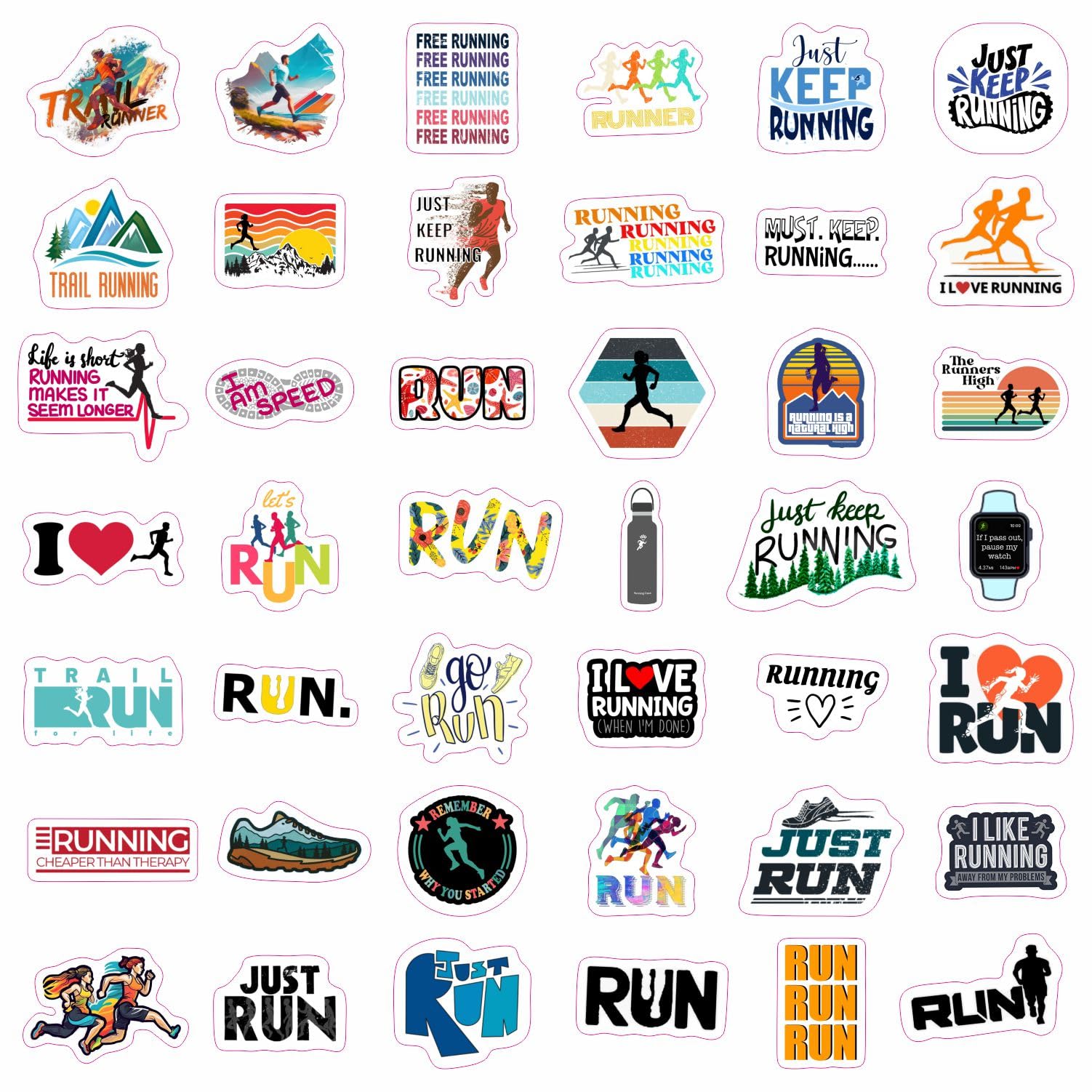 Running Stickers For Water Bottles, Run Stickers And Decals, Runner Stickers   Running Themed Party Decorations, Gifts For Marat