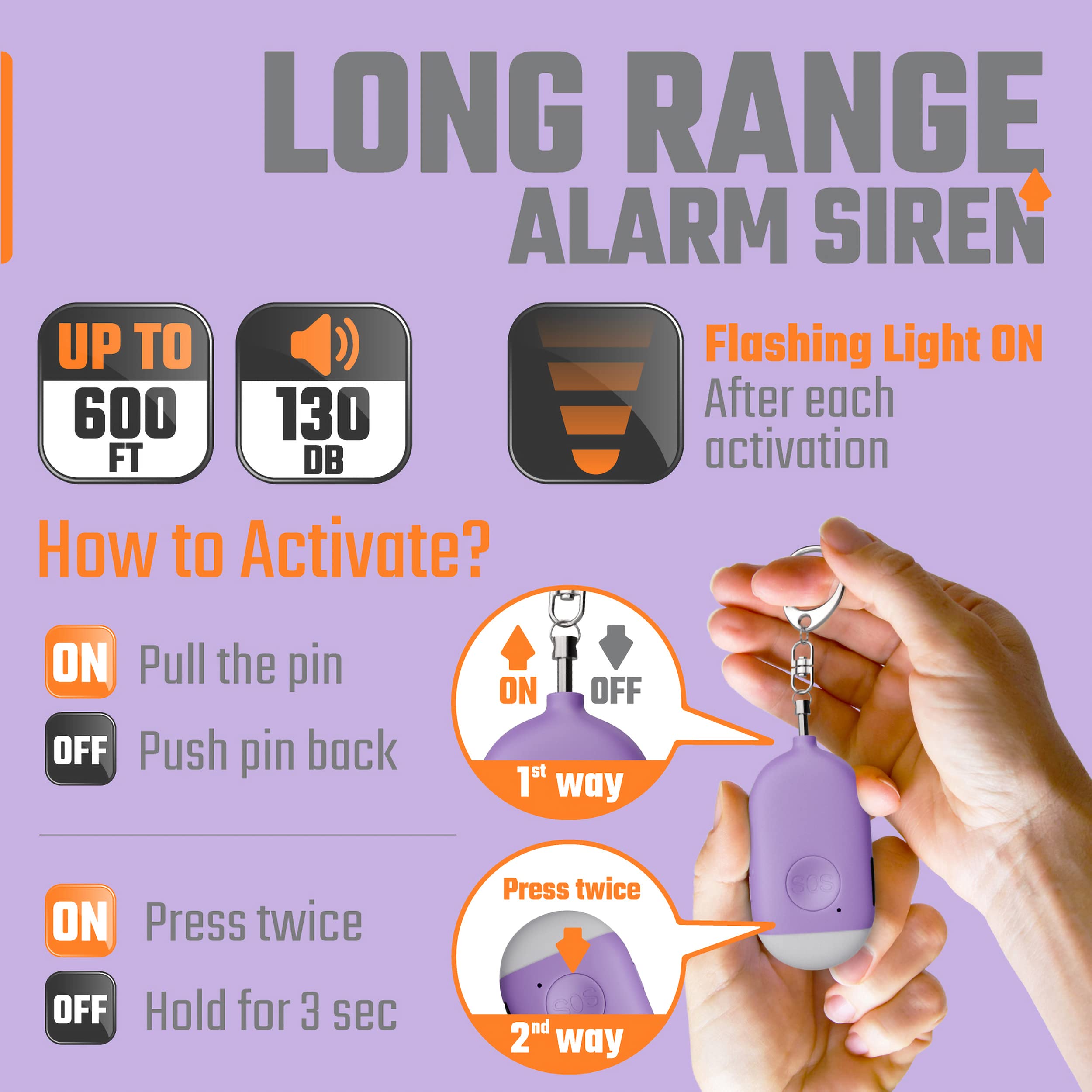 Personal Alarm Keychain For Women Self Defense   Usb Rechargeable 130 Db Loud Safety Siren Whistle With Led Light   Panic Button