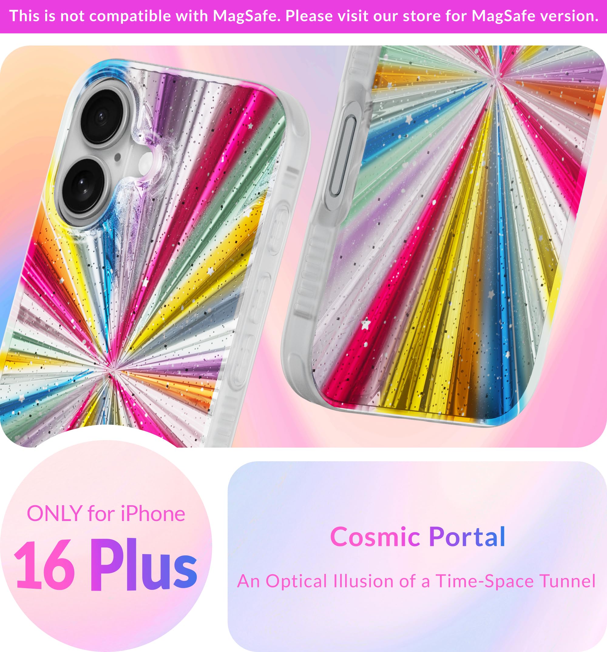 Lonli Hue   For Iphone 16 Plus Case   Cosmic Portal Phone Case   [360 Shock Absorbent Bumper]   Cute, Unique And Aesthetic Phone