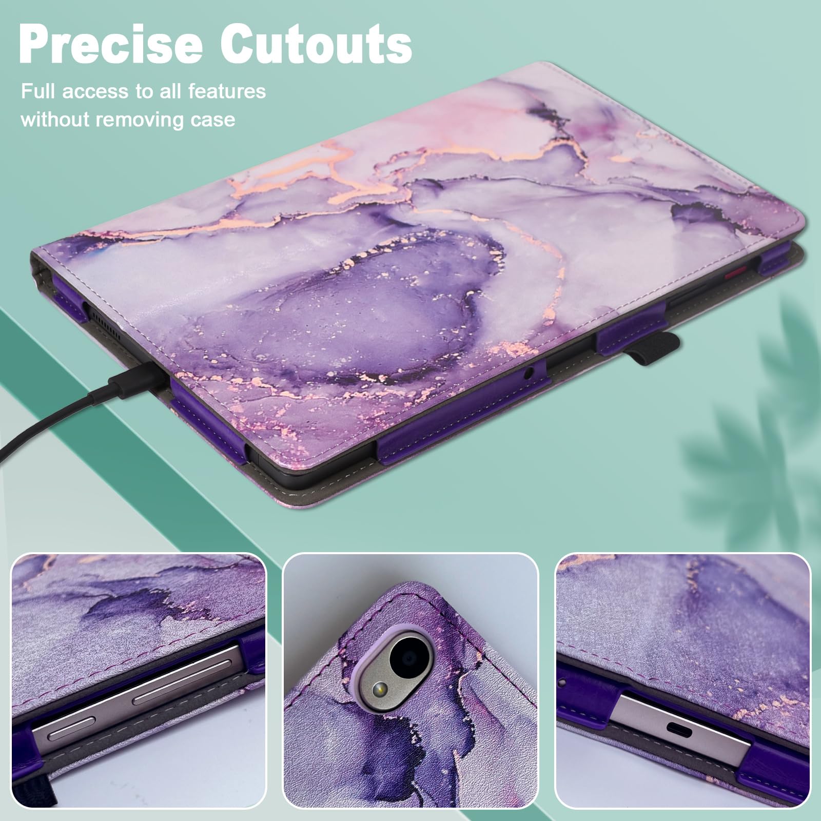 Caweet Case For Onn. 10.1 Inch Tablet Gen 4 (2024 Model: 100135925)   Premium Leather Folio Protective Stand Cover With Magnetic