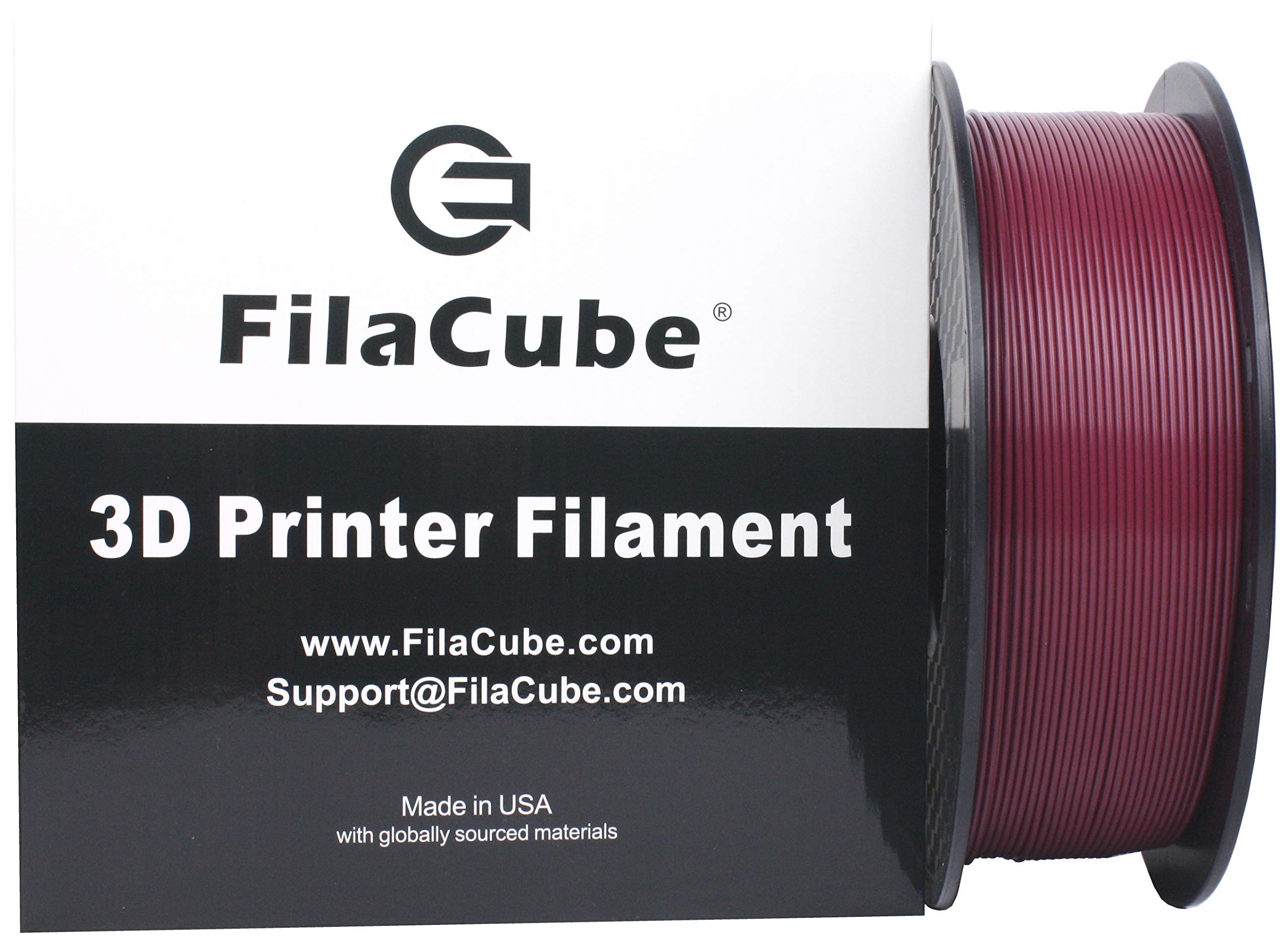 Maroon (Reddish Purple,Dark Brownish red,Burgundy) 1.75mm PLA 3D Printer Filament 1kg FilaCube PLA 2 Plastic PMS 7421C 7421 C Ag
