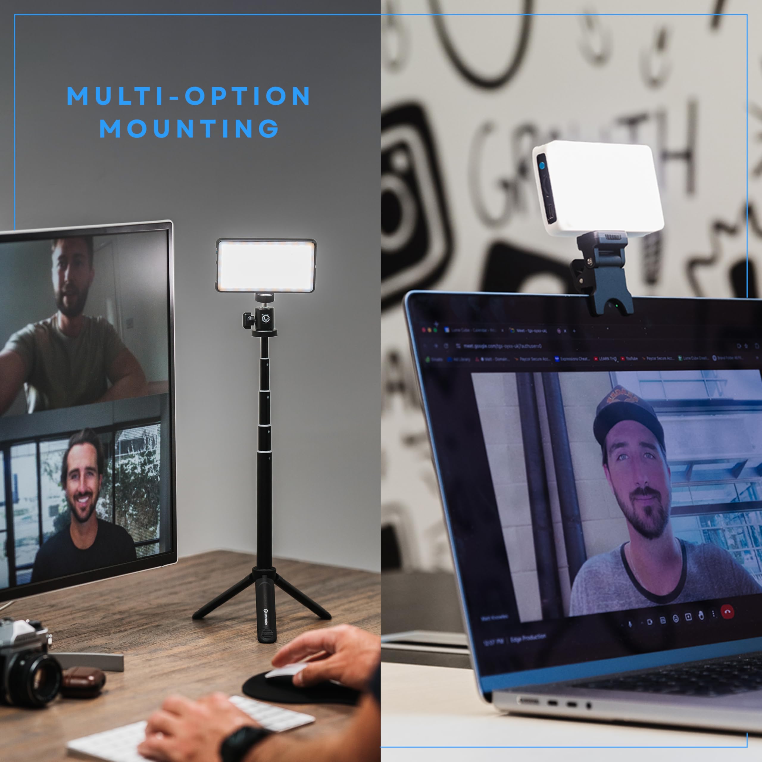 Lume Cube Broadcast Lighting Kit Live Stream Webcam Light For Computer & Laptop Enhance Video Calls Streaming & Vlogging Include