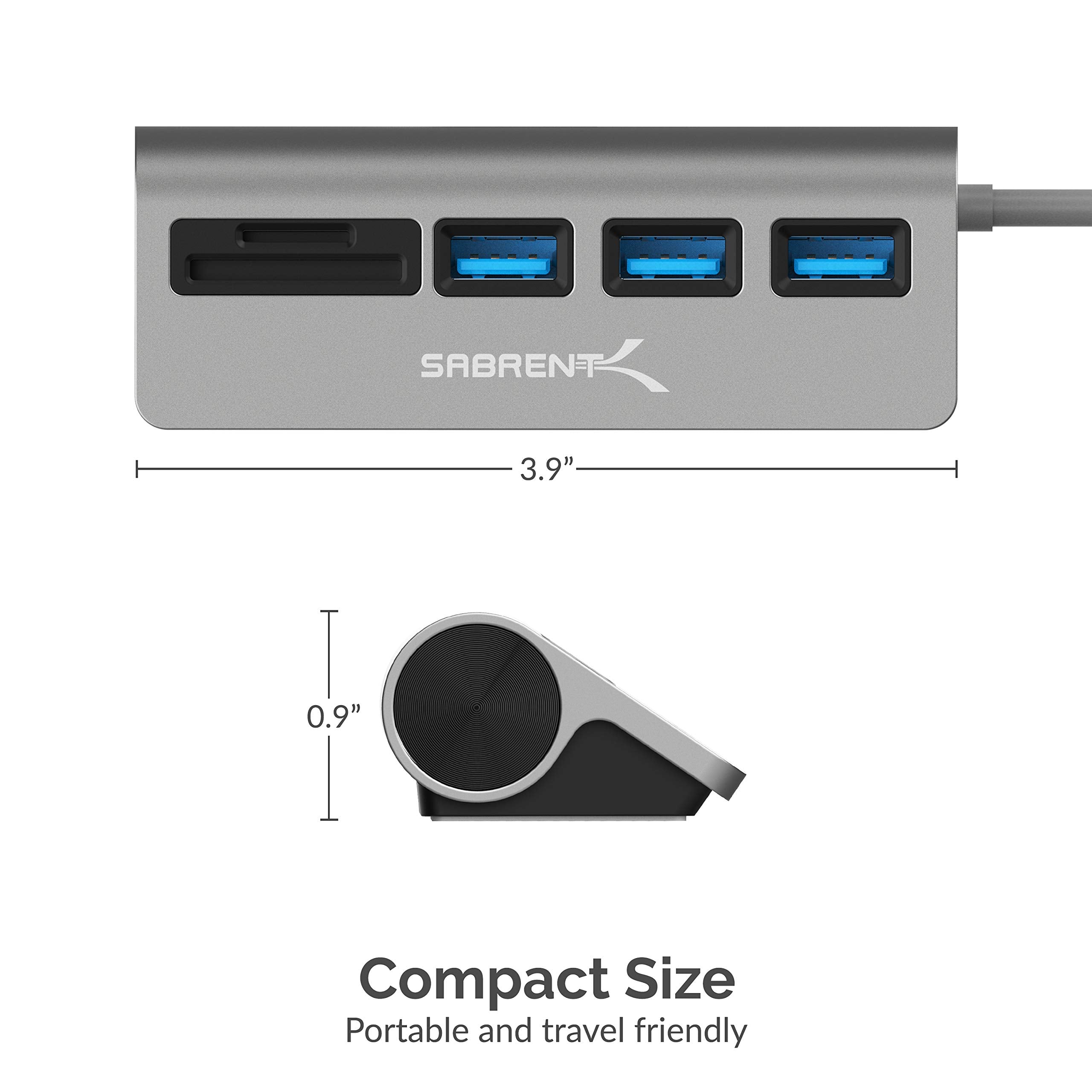 Sabrent Usb C 3.0 Hub, 5 In 1 Usb Sd Card Reader, Sd & Tf Dual Slot + 3 Usb 3.0 Hub Portable Compatible With Macbook, Mac Pro/Mi
