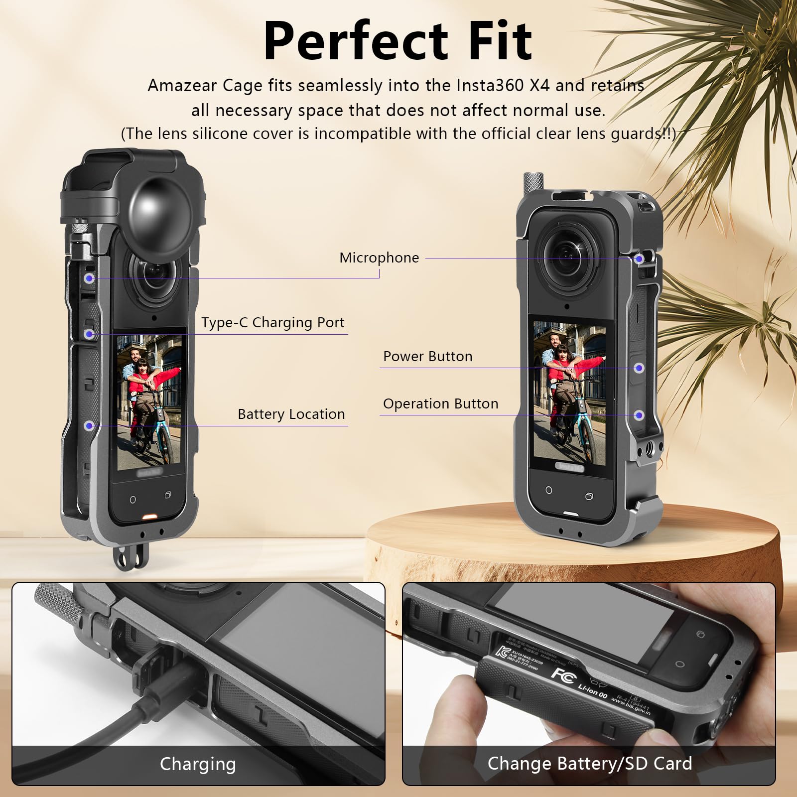 Metal Protective Case For Insta360 X4 Accessories, Insta 360 X4 Multifunction Utility Frame Stronger Housing Aluminum Hard Shell