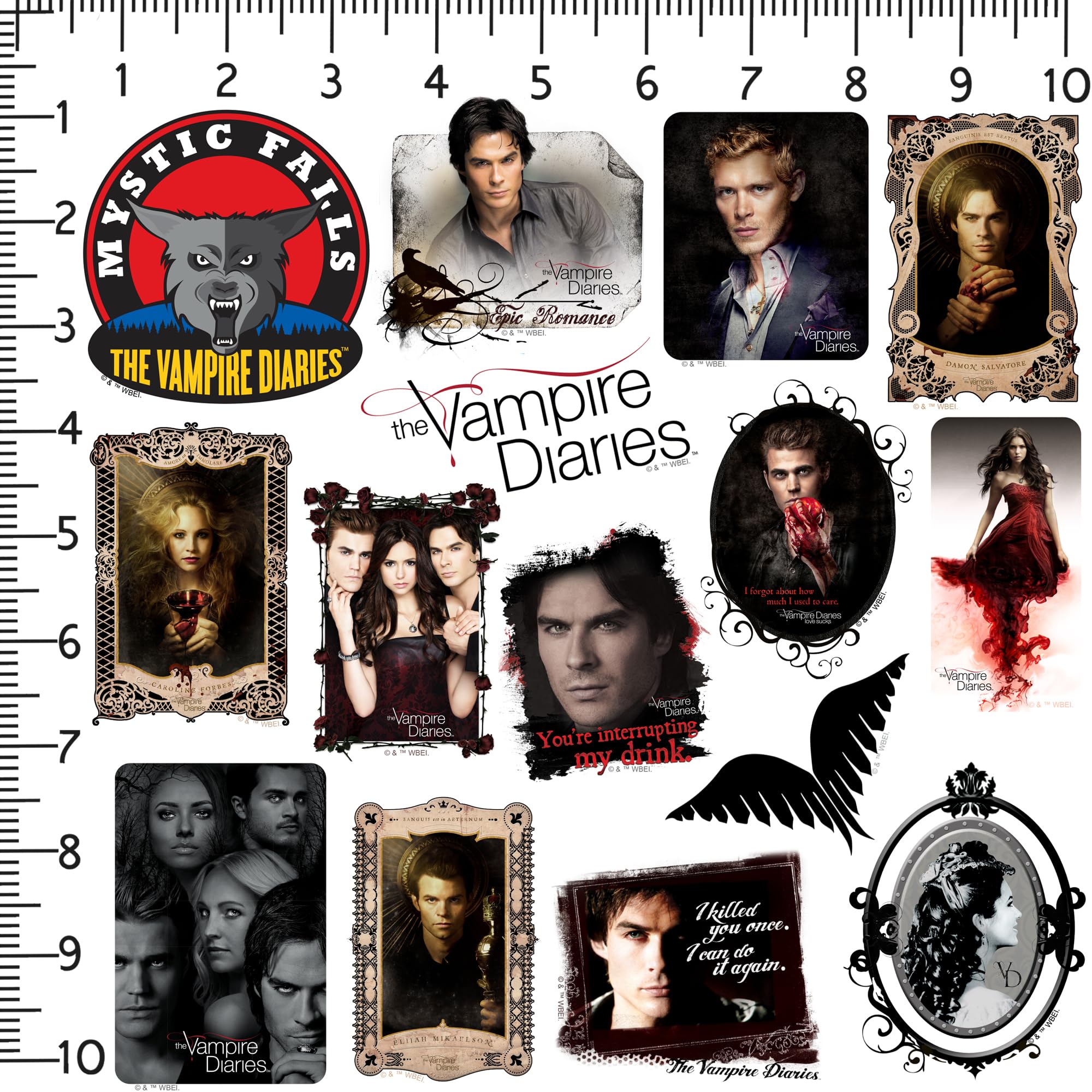 The Vampire Diaries 50Ct Vinyl Large Deluxe Stickers Variety Pack   Laptop, Water Bottle, Scrapbooking, Tablet, Skateboard, Indo