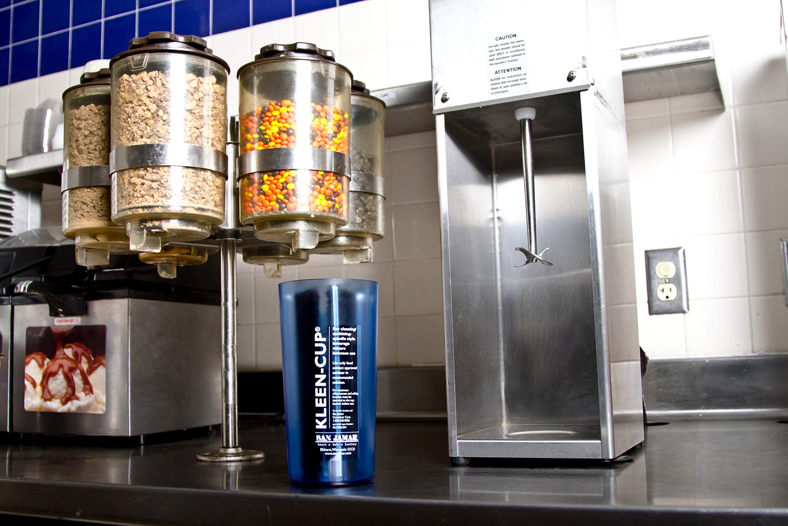 San Jamar Klc28C Kleen Spindle Mixer Sanitizing Cup, 4'' Diameter X 7 3/4'' Height