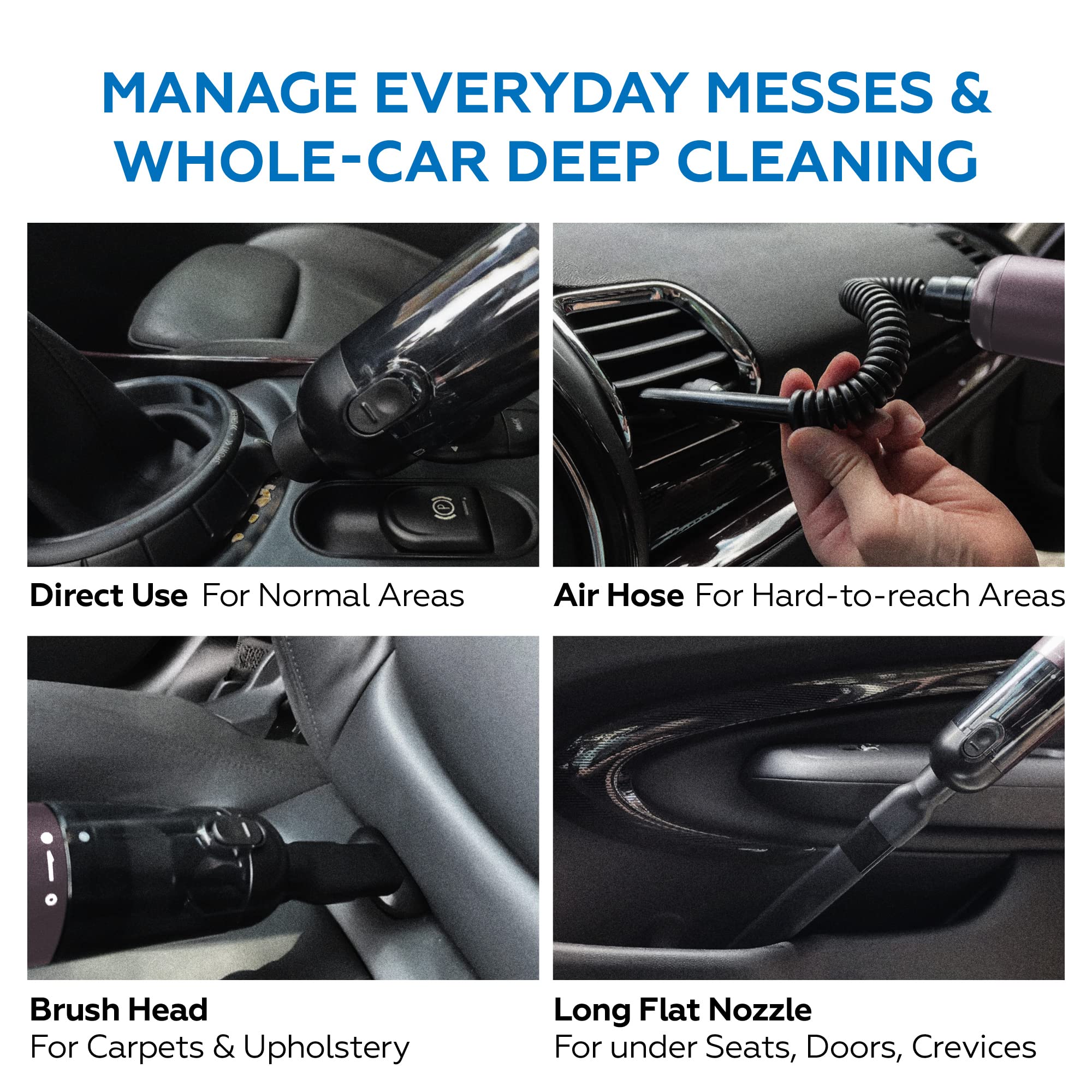 Voltorb Cordless Handheld Vacuum, 15000Pa High Power Mini Portable Usb Rechargeable Handheld Cordless Cleaner, 2 Gears Suction,