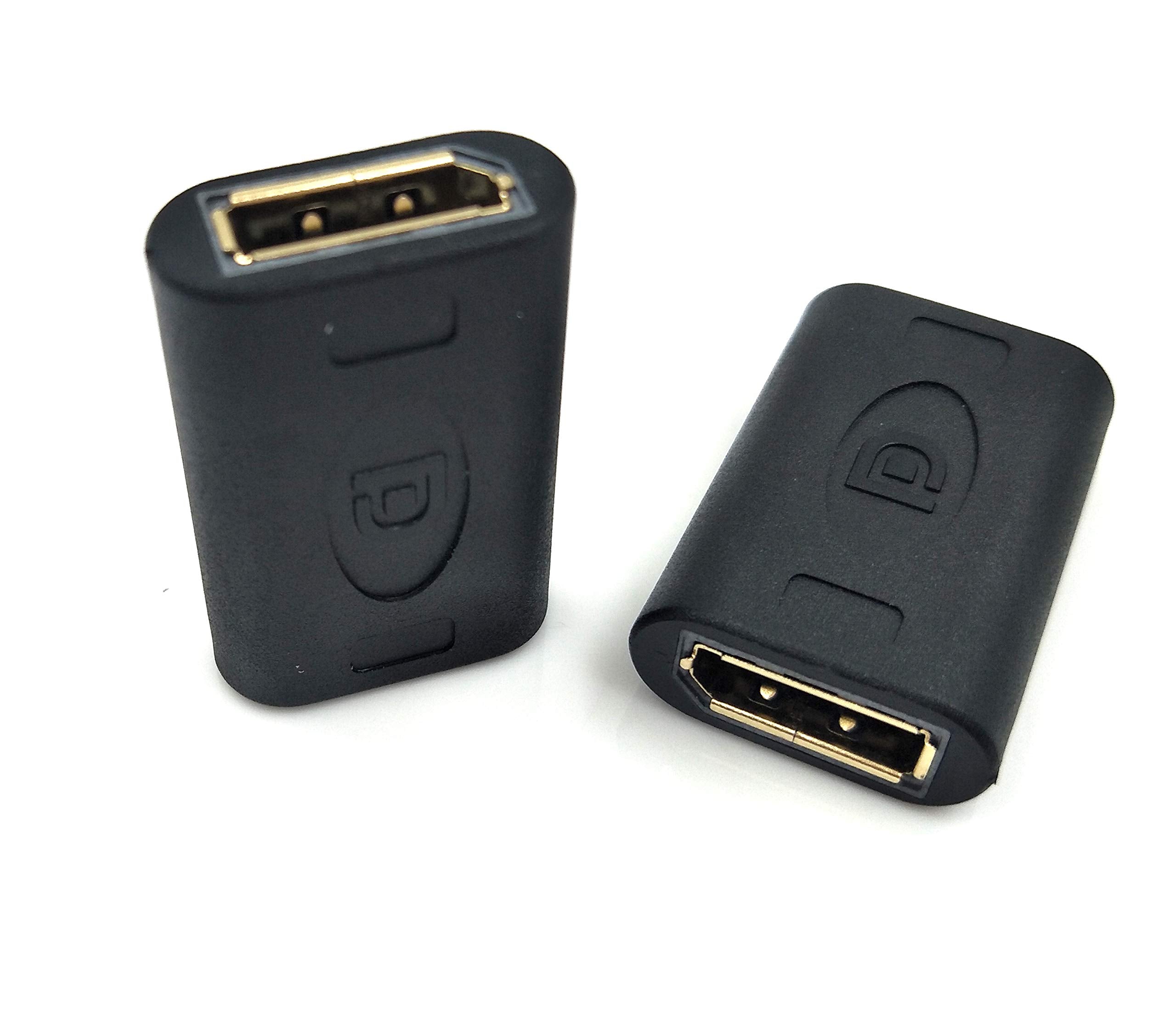 Poyiccot Displayport To Displayport Coupler, 2 Pack 4K Dp To Dp Female To Female Coupler Extender Extension Adapter, Black