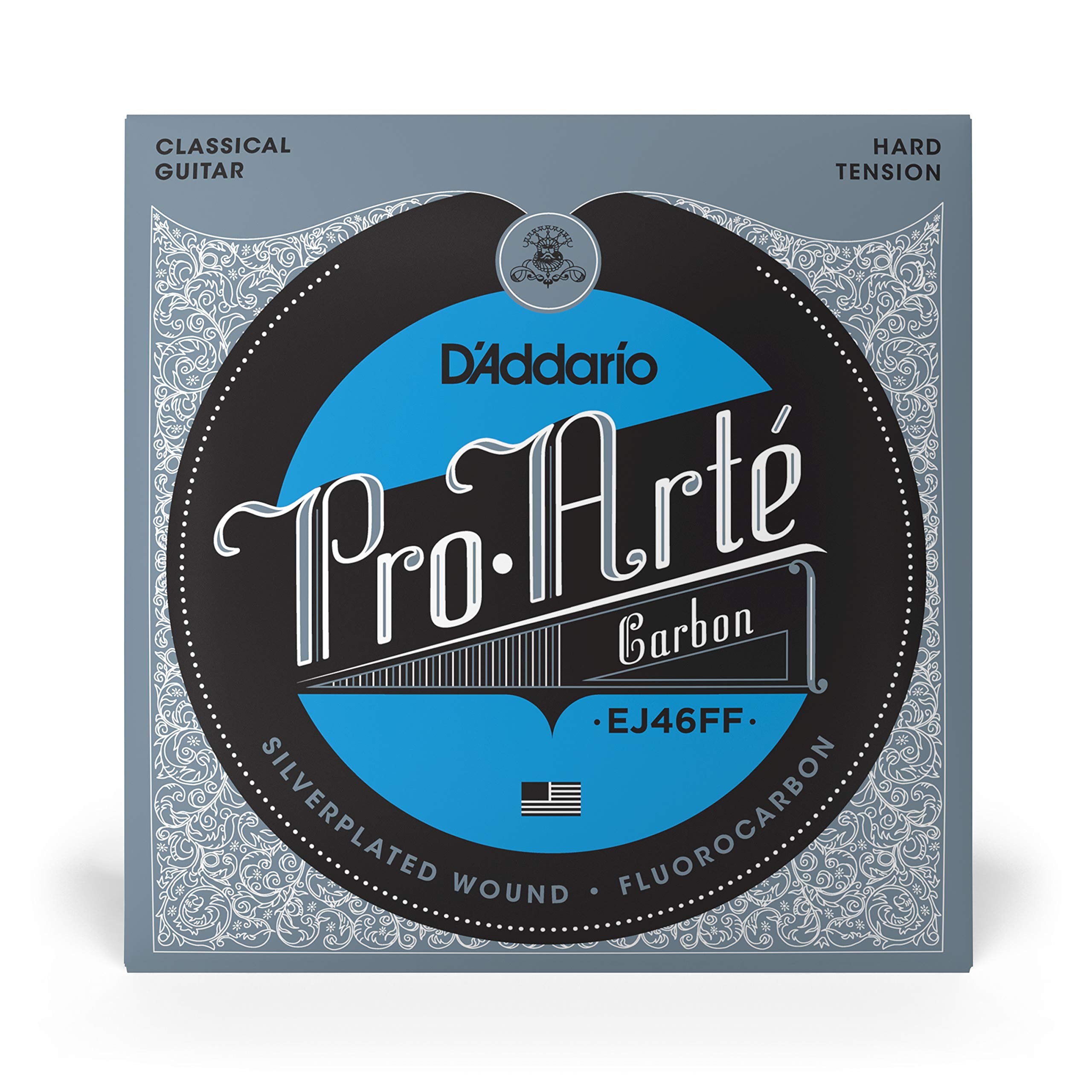 D'Addario Guitar Strings   Pro Arte Classical Guitar Strings   Ej46Ff Carbon Strings   Silver Plated Wrap, Composite Dynacore, Carbon Trebles   Hard Tension