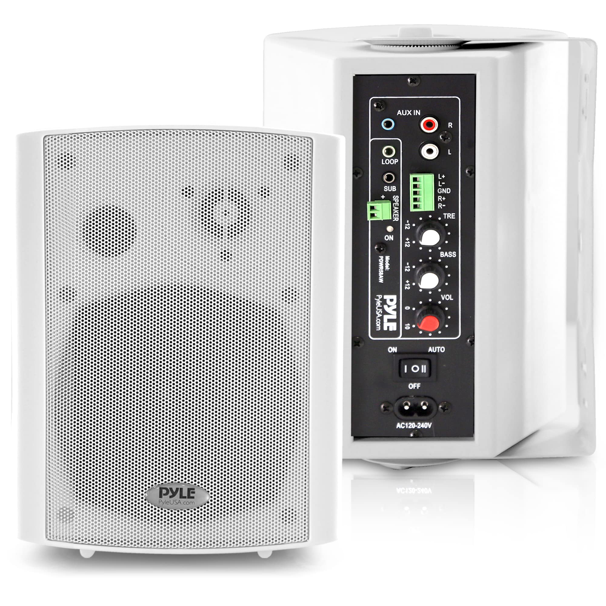 Pyle 5.25 ProActive WallMountable Bluetooth Speakers  600 Watts Max, 300 Watts RMS w/ 2Way Full Range Stereo Sound Reprodu