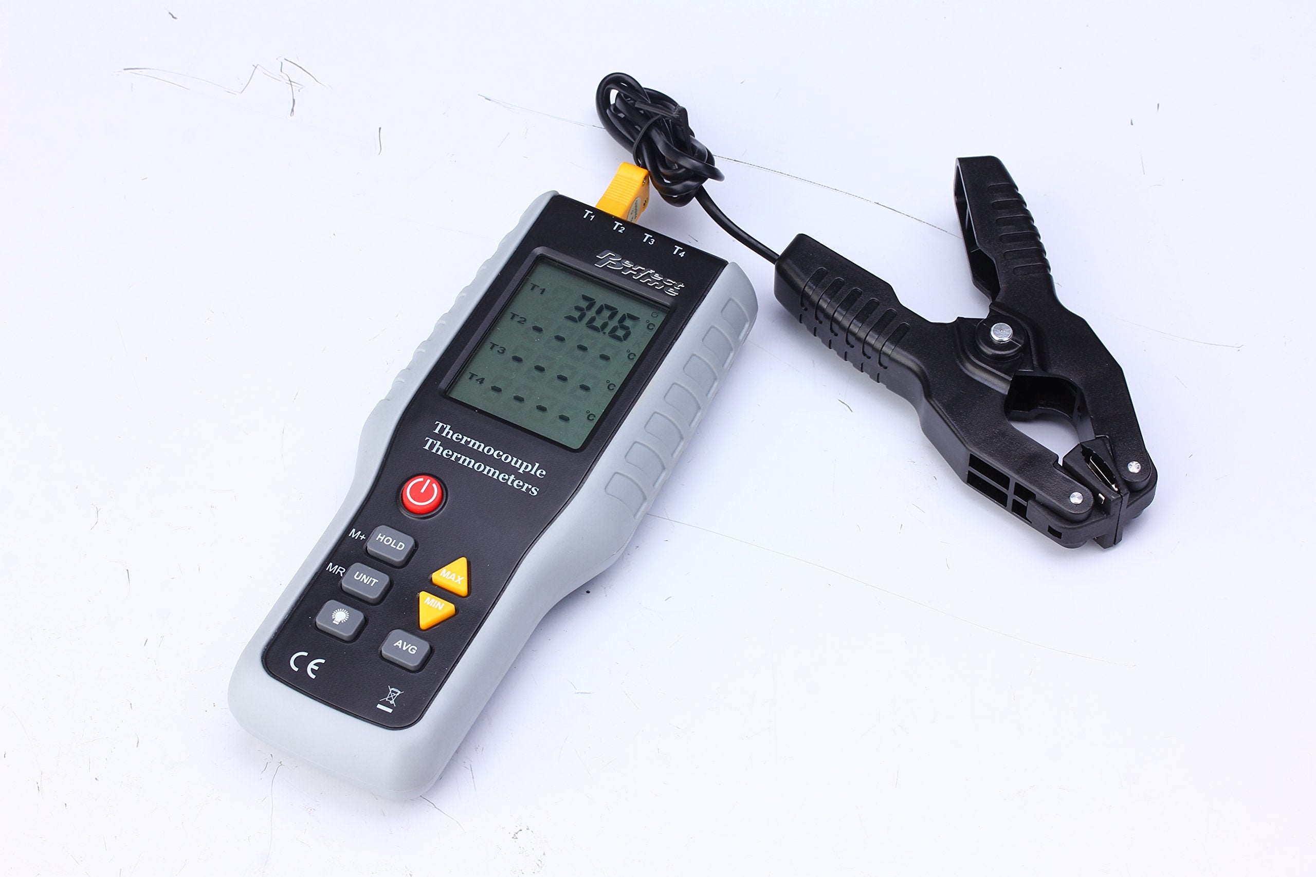 Perfectprime Tl0005, Pipe Clamp Temperature Flat Lead For K Type Probe Thermocouple Sensor In Temperature Range From  40~200C/39