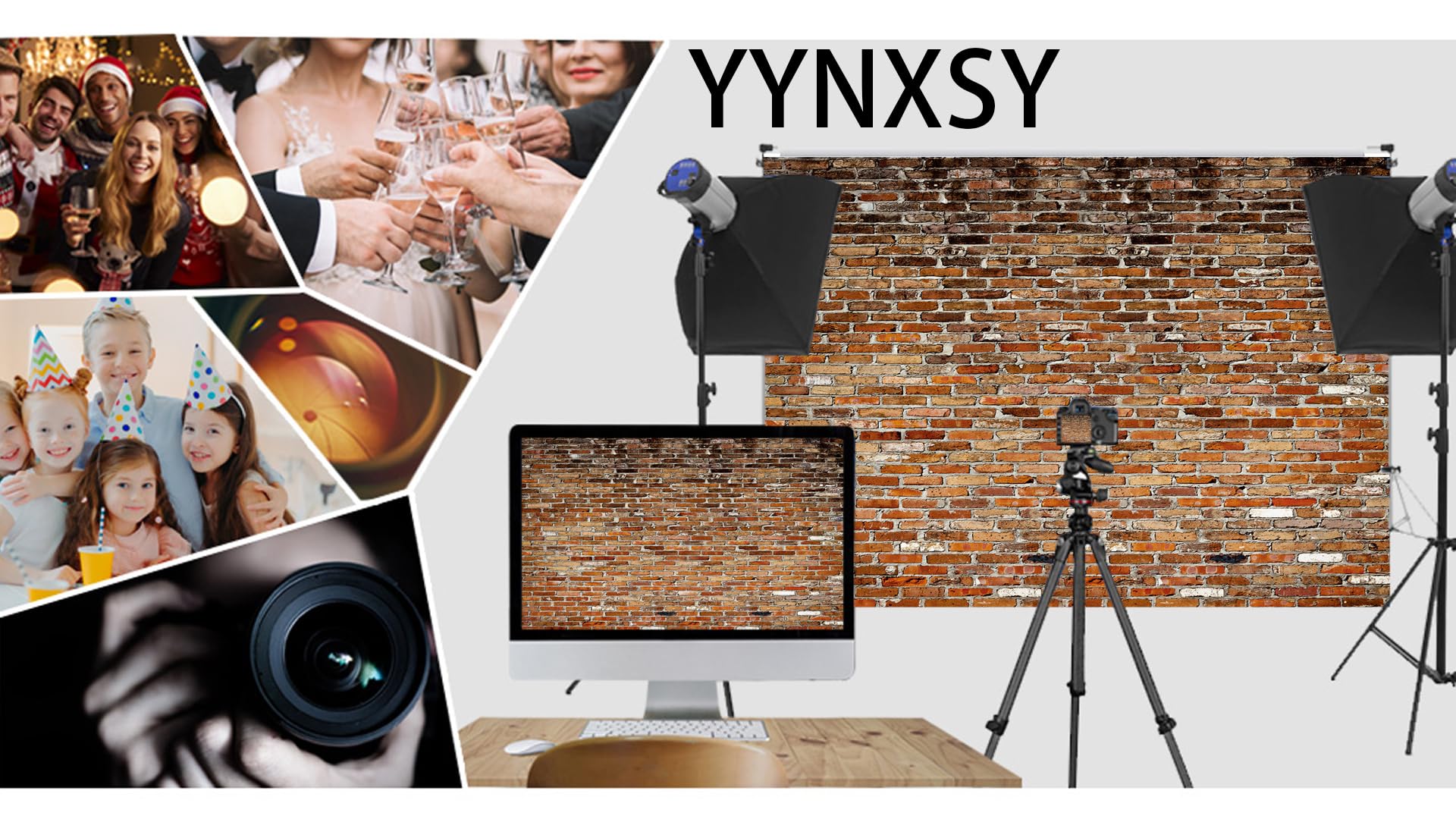 Yynxsy 5X7Ft Brick Wall Background Primary Color Brick Background Large Fabric Brick Photo Background Baby Shower Birthday Party