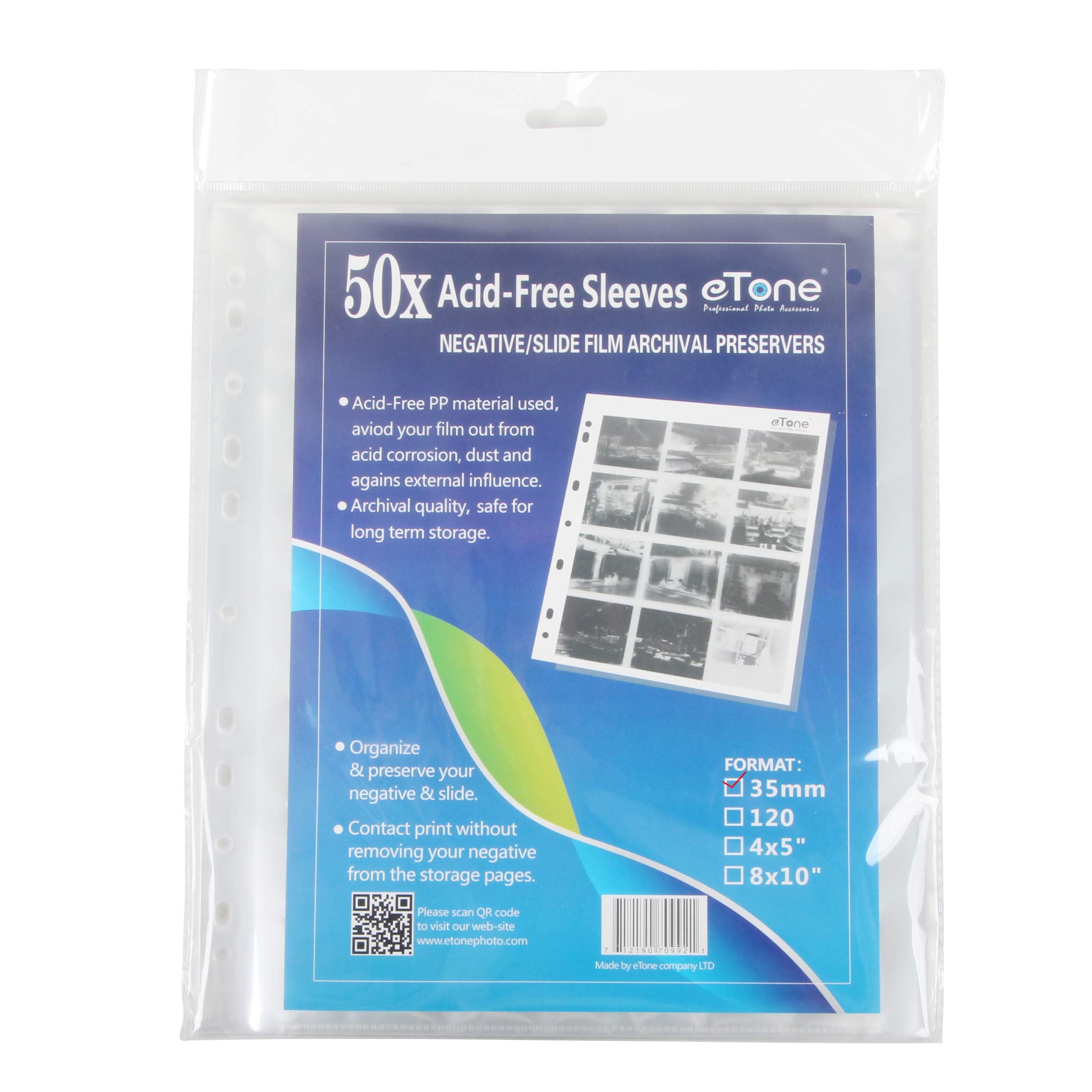 50X Etone Archival Storage Sheets 135 35Mm Negative Page Preservers (50X135)