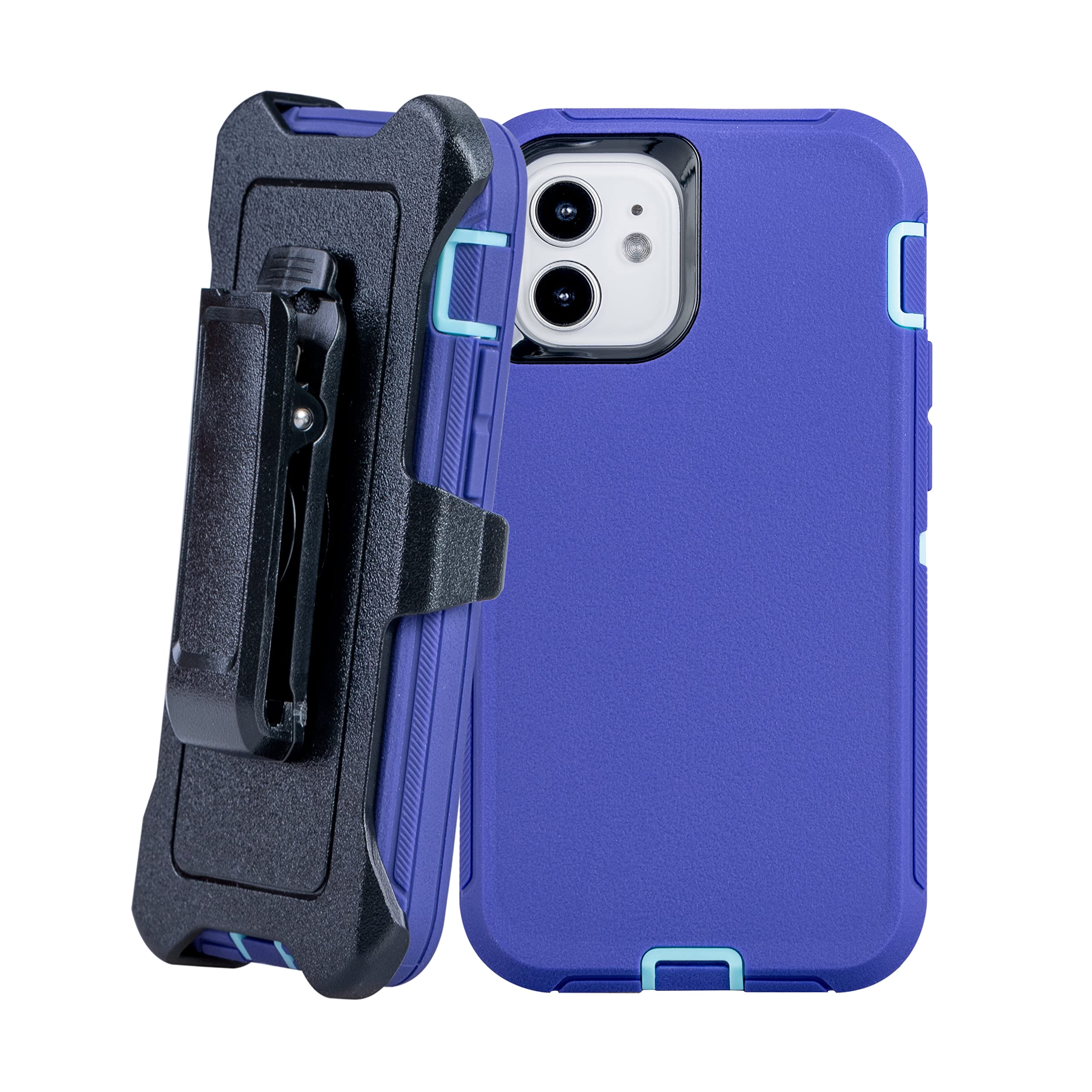 Wallskin Case For Iphone 12 Mini (5.4'') Heavy Duty Full Body Military Grade Drop Protection Carrying Cover Holder  Holster For