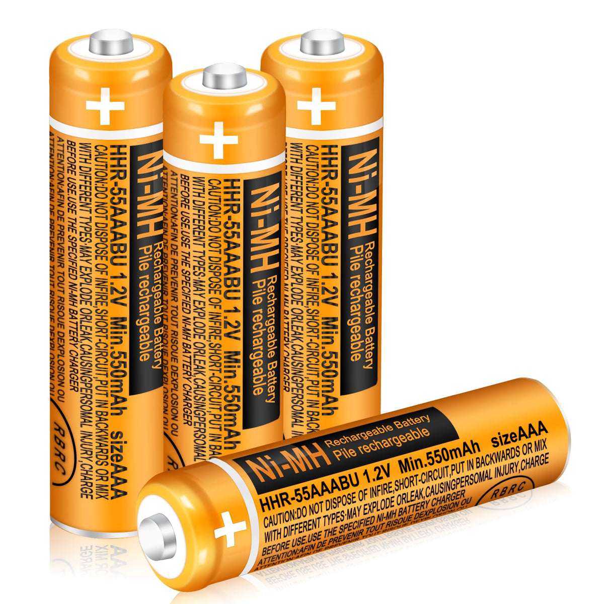 Triangle Power 4 Pack Hhr-55Aaabu Ni-Mh Rechargeable Battery For Panasonic 1.2V 550Mah Aaa Battery For Cordless Phones