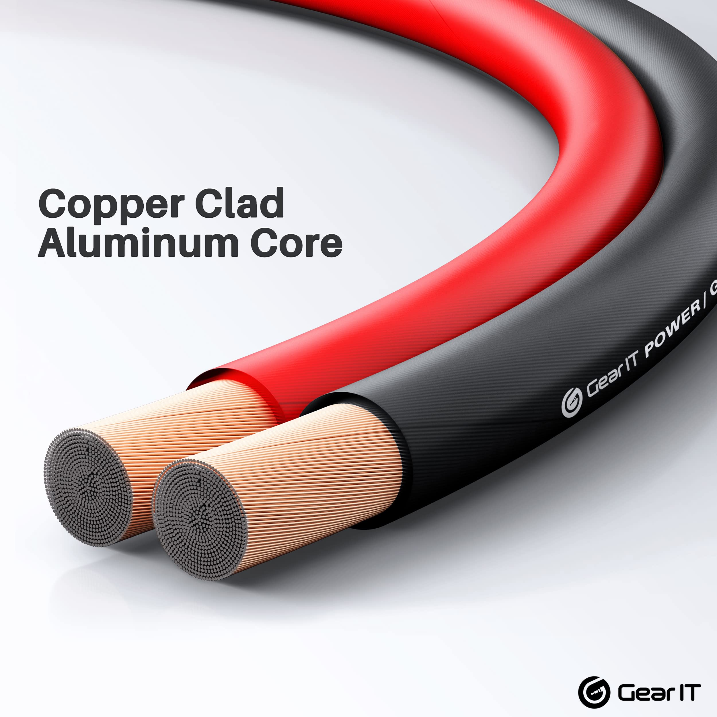 Gearit 16 Gauge Wire (50Ft Each   Black/Red) Copper Clad Aluminum Cca   Primary Automotive Power/Ground For Battery Cable, Car A