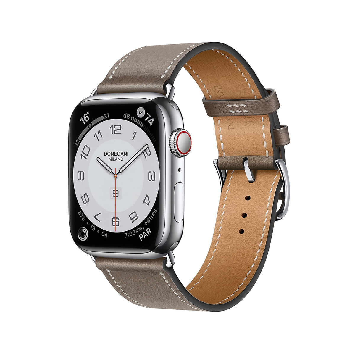Donegani Leather Band Compatible With Apple Watch Series 8 7 6 5 4 3 2 1 Se|41Mm 40Mm 38Mm Men Women In Color Concrete|Silver Li