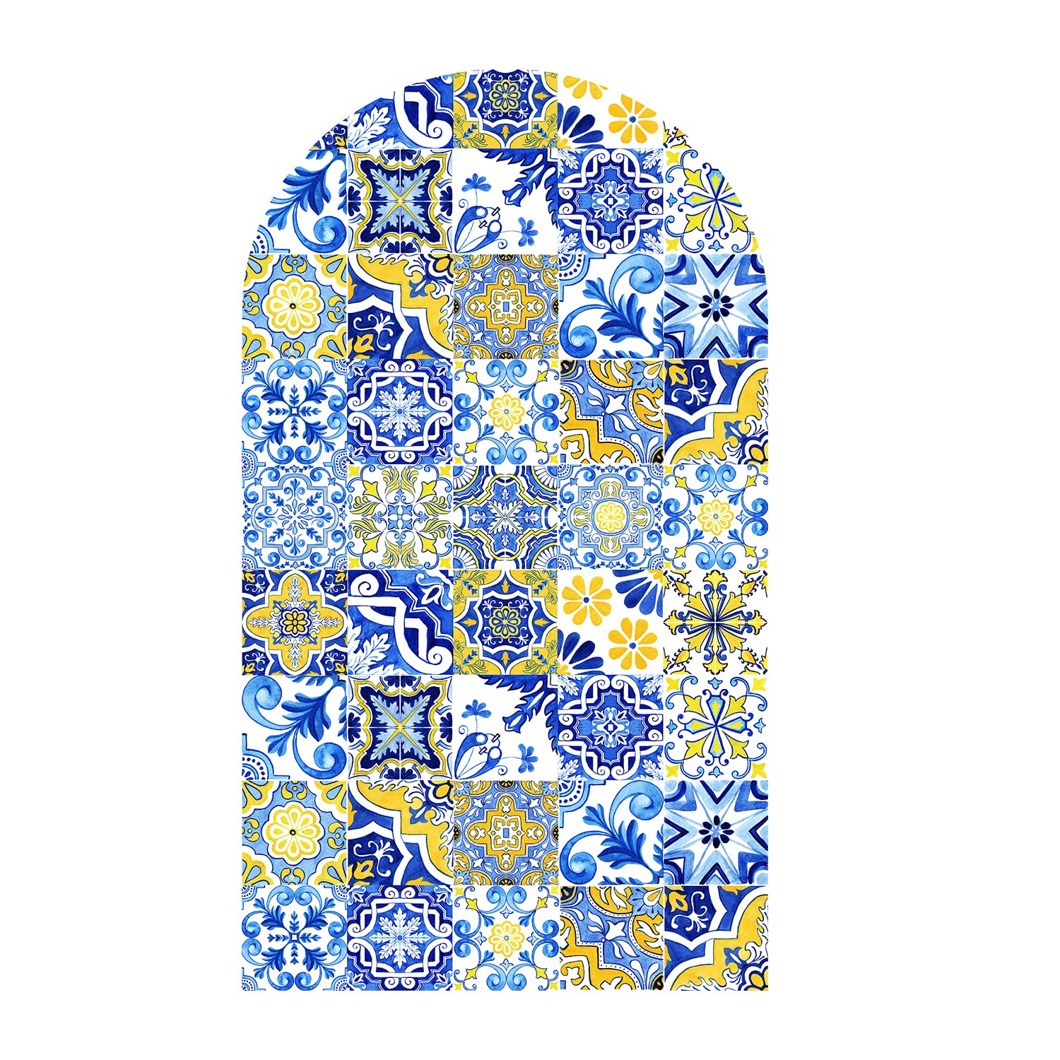 Morocco Mediterranean Arch Backdrop Cover Baby Shower Background Customize Blue Arch Chiara Party Girl Birthday Wedding Decoration 100X200Cm