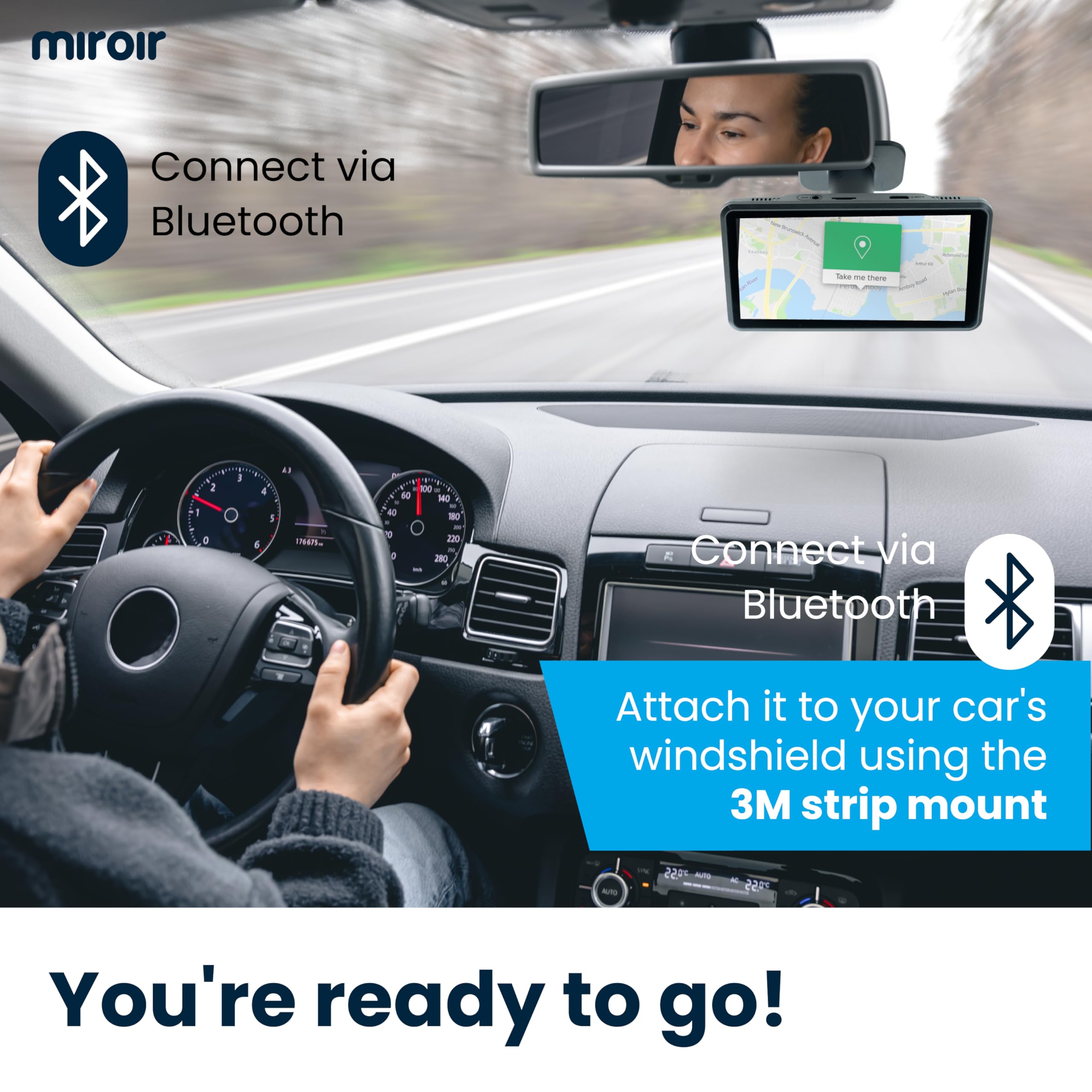 Miroir Drivvplay   Portable Wireless Carplay And Android Auto Display, 5'' Touch Screen, Works With Your Car Stereo, Car Radio,