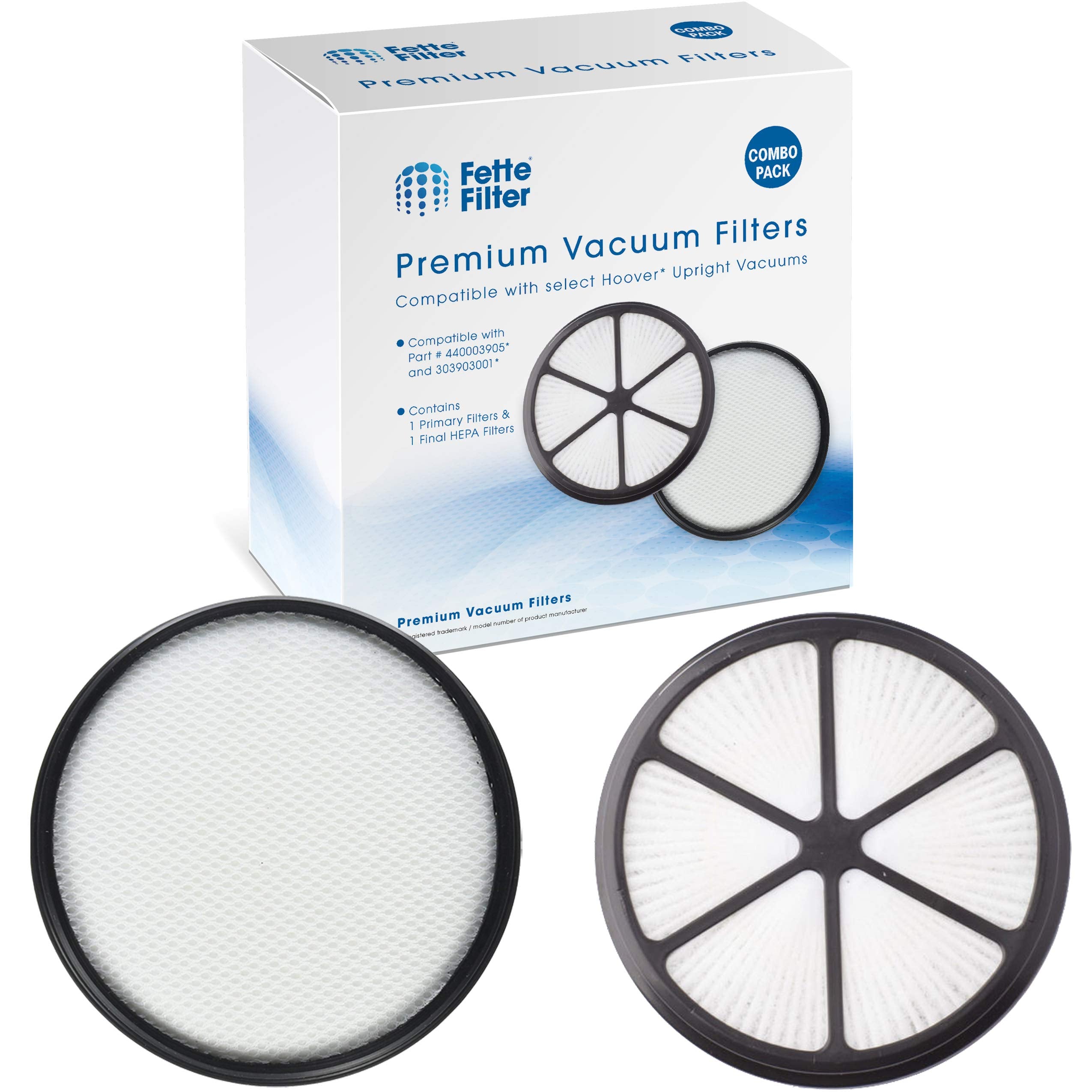 Fette Filter   Vacuum Filter Set Compatible With Hoover Uh72400, Uh72401, Uh72402, Uh72405, Uh72406, Uh72409, Replaces Part #440