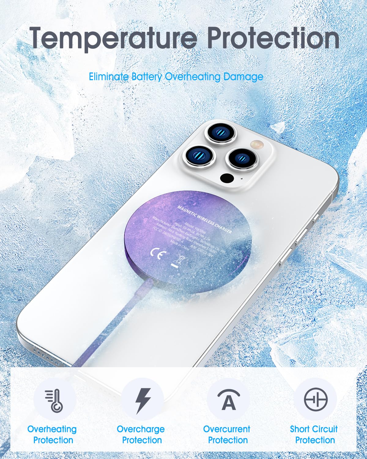 Wrvvr For Apple Mag Safe Charger 2 Pack, Magnetic Wireless Charger For Iphone 16 15 14 13 12 Pro Max Plus Mini, 15W Fast Chargin