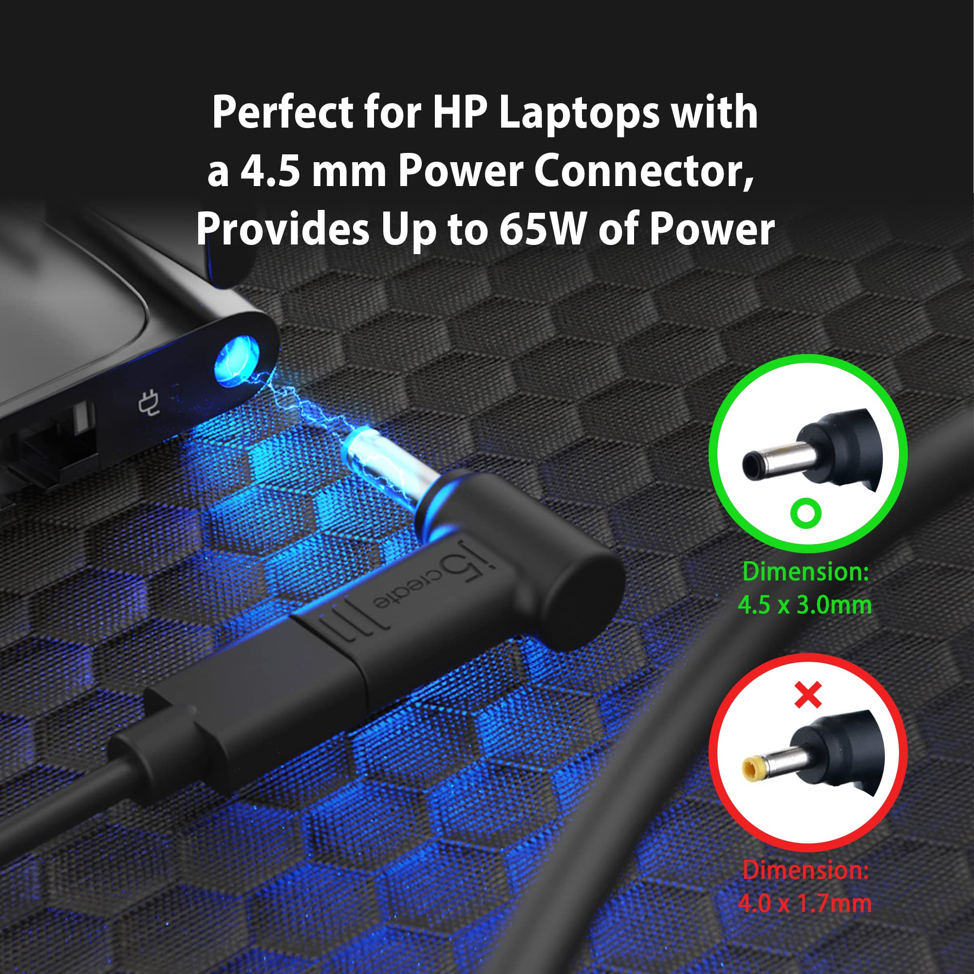 J5Create 65W Gan Pd Usb-C Foldable Mini Charger With Hp Dc Converter, Suitable For Macbook Pro/Air M2/M1, Dell Xps, Hp, Ipad Pro
