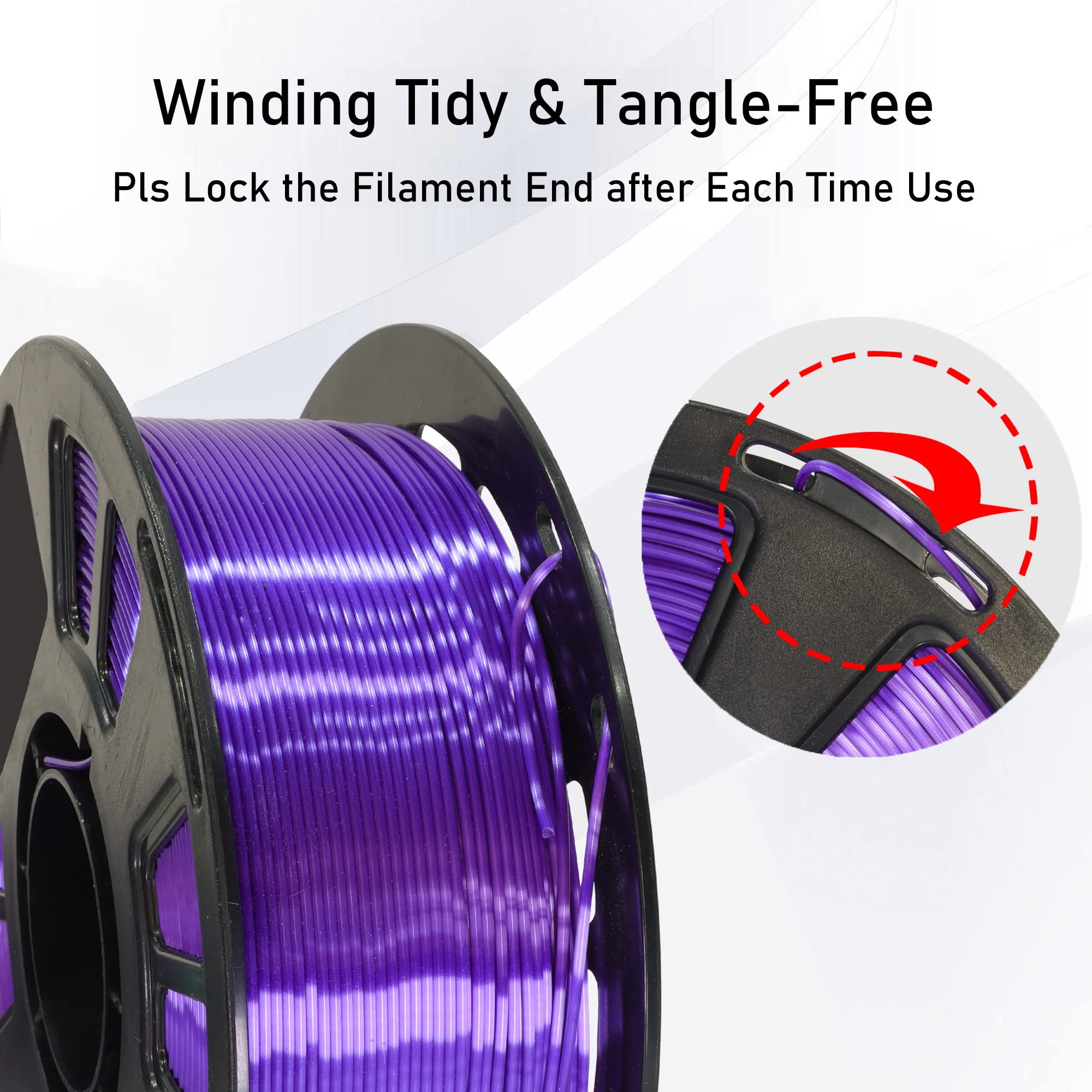 Silk Shiny Luster Dark Violet Purple Pla 3D Printing Filament, 1Kg 2.2Lbs 1.75Mm 3D Print Material With High Diameter Accuracy,