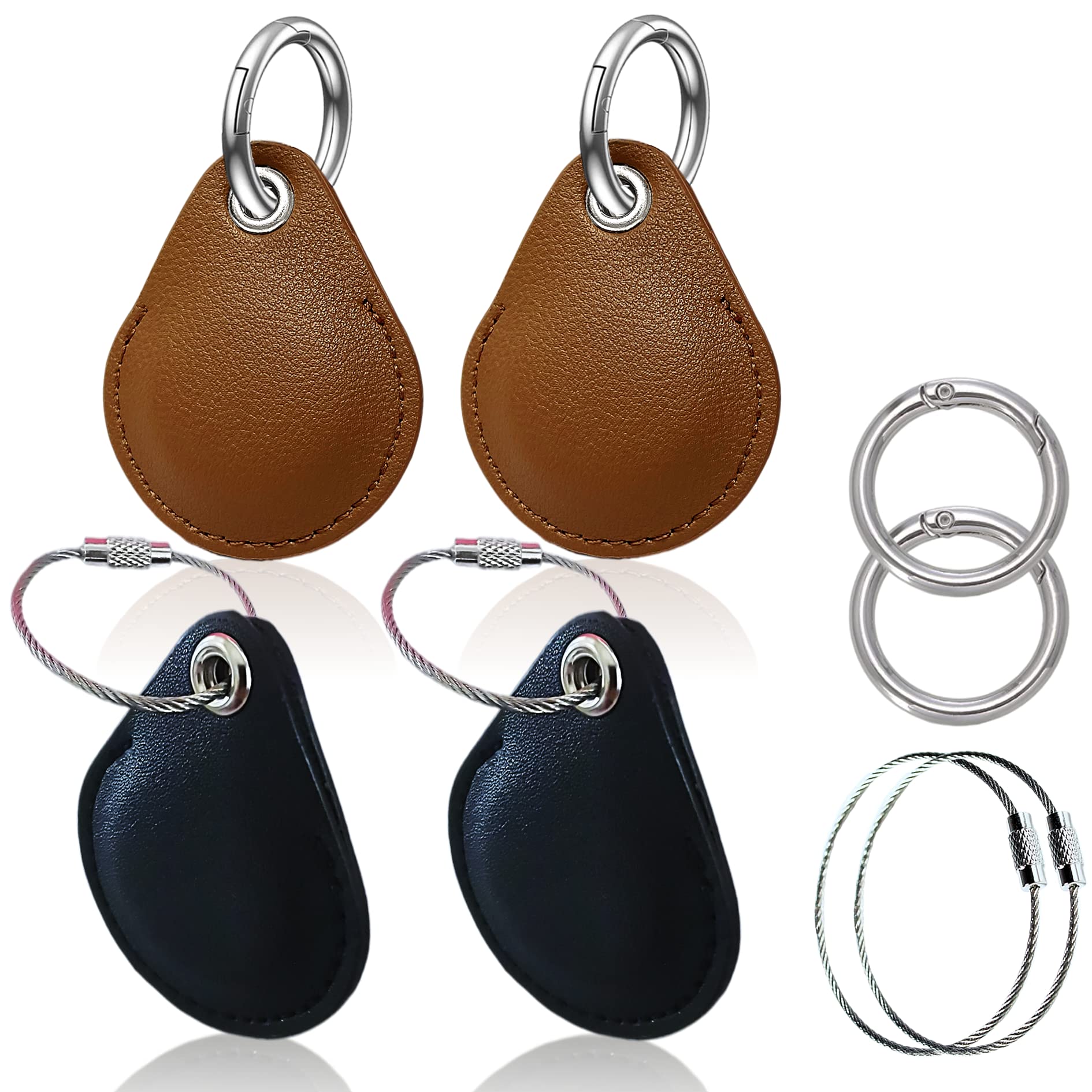 Leather Case For Airtags 2021 As Fitting Accessories With Keychain To Connect For Tracker/Locator, Full Surround Airtag Holder S