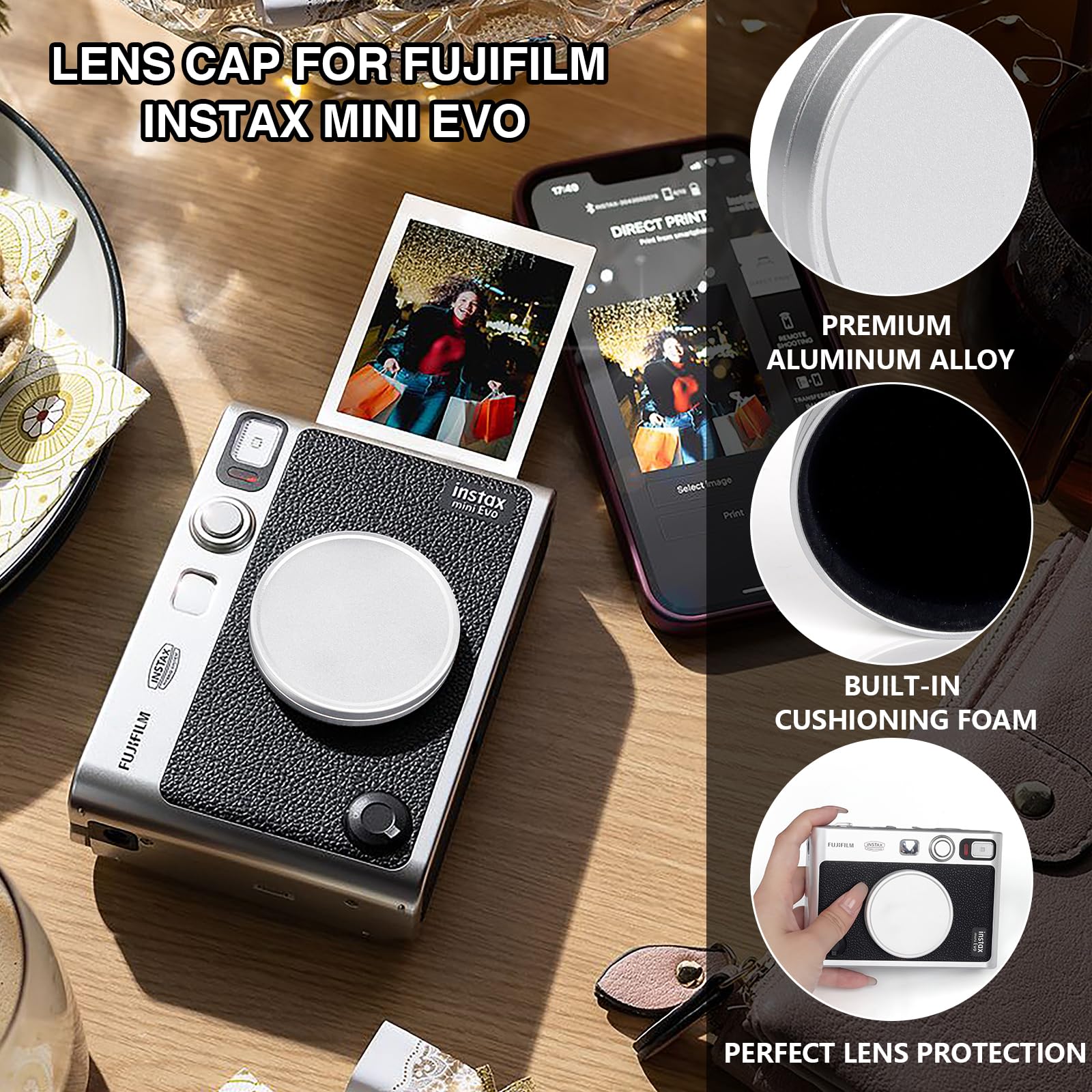 Caiyoule Accessories For Fujifilm Instax Mini Evo Camera, Pc Mini Evo Case With Lens Cap, Screen Protector, Mini Frames, Album,