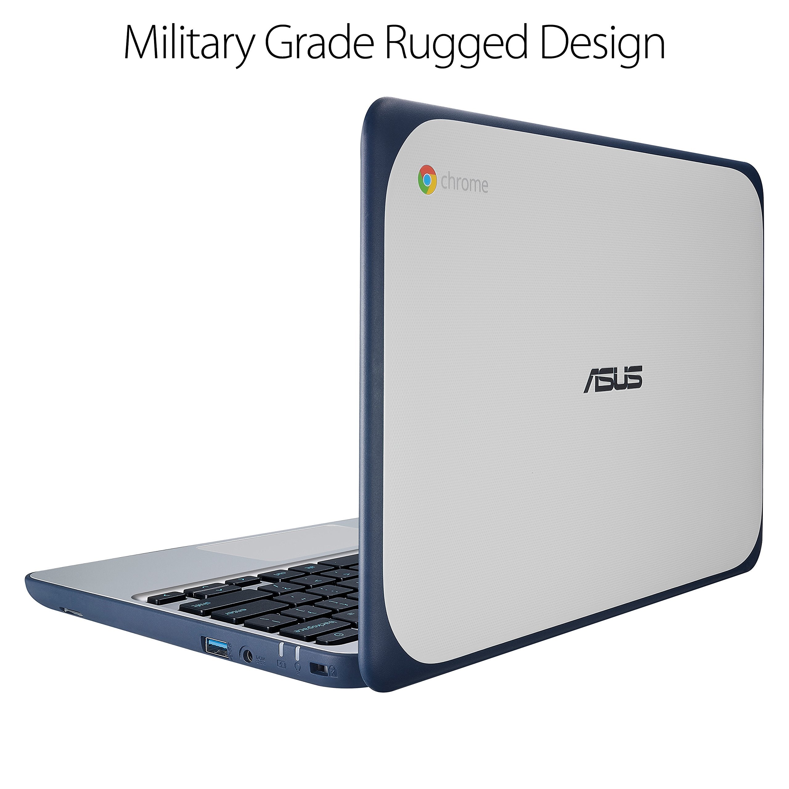 Asus Chromebook C202 Laptop- 11.6 Ruggedized And Spill Resistant Design With 180 Degree Hinge, Intel Celeron N3060, 4Gb Ram, 16G