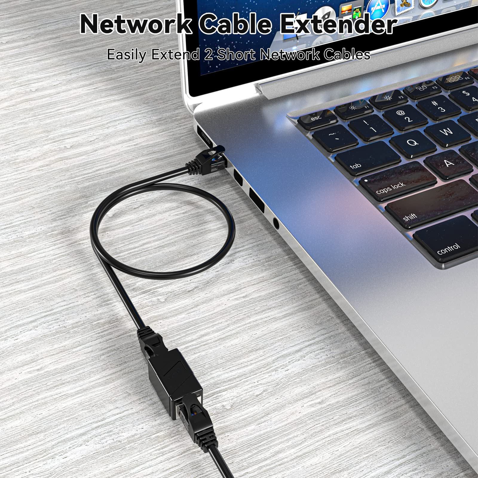 Rj45 Coupler, 5 Pack Ethernet Adapters Female To Female, Ethernet Cable Extender Adapter, 8 Pin Modular Straight Through, Network Connectors For Cat8/Cat7/Cat6/Cat6A/Cat5E/Cat5 Ethernet Cable(Black)