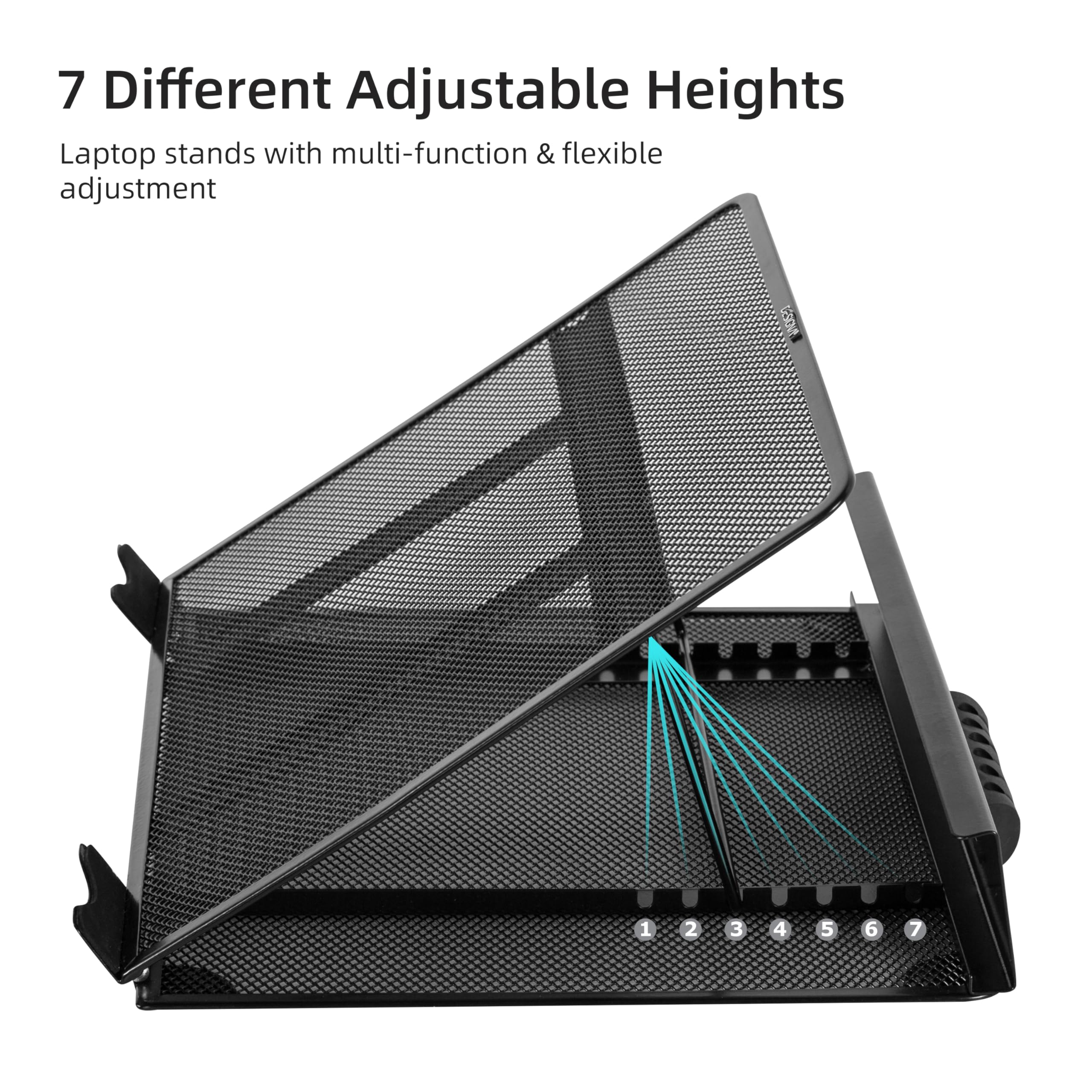 Designa Metal Mesh Ventilated Adjustable Laptop Stands Computer Notebook Holder Stand Riser Compatible With Apple Macbook Air Pr