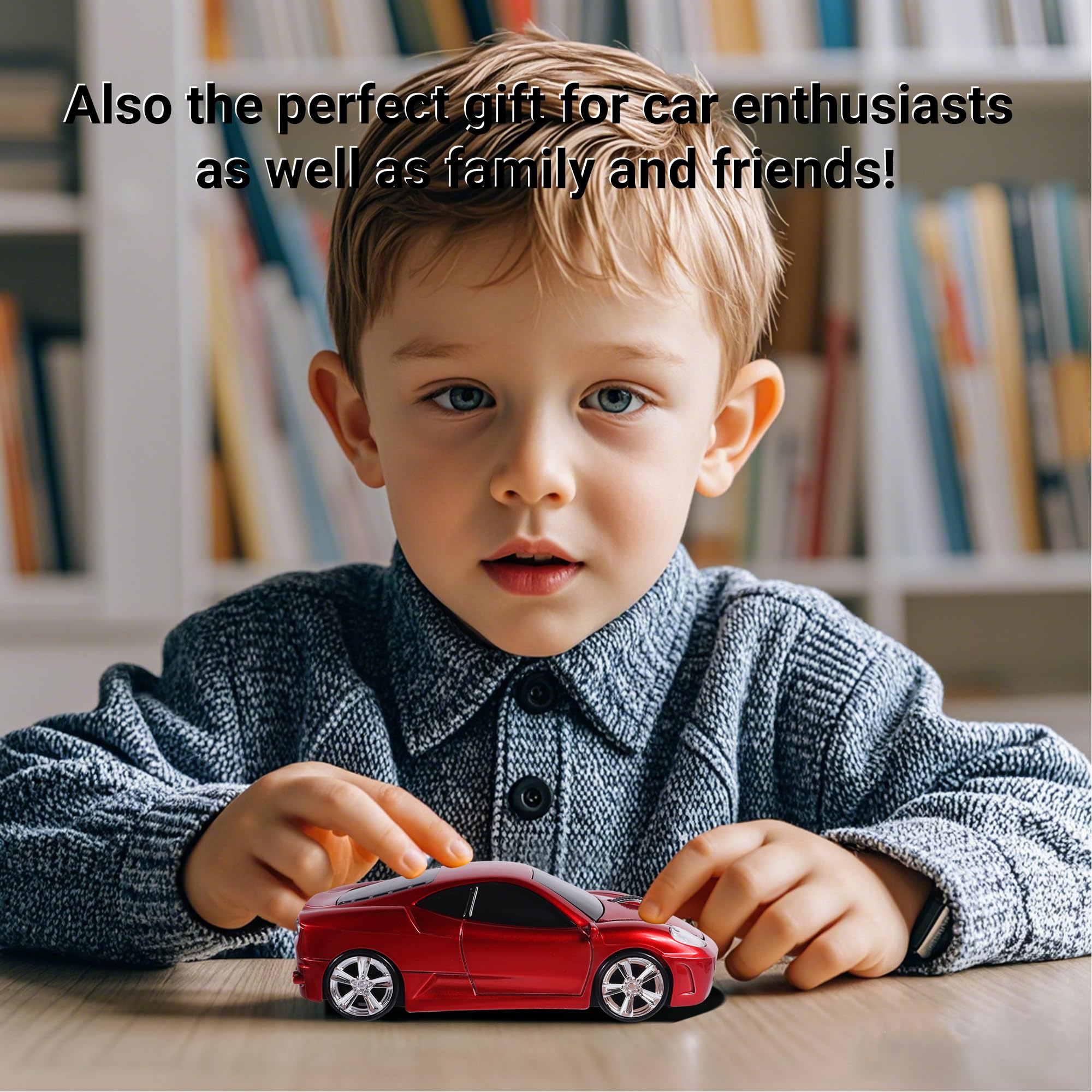 Elec Space Wireless Mouse, 2.4Ghz Cool Sport Car Shape Computer Mouse 1600 Dpi Optical Cordless Mice With Usb Receiver For Pc La