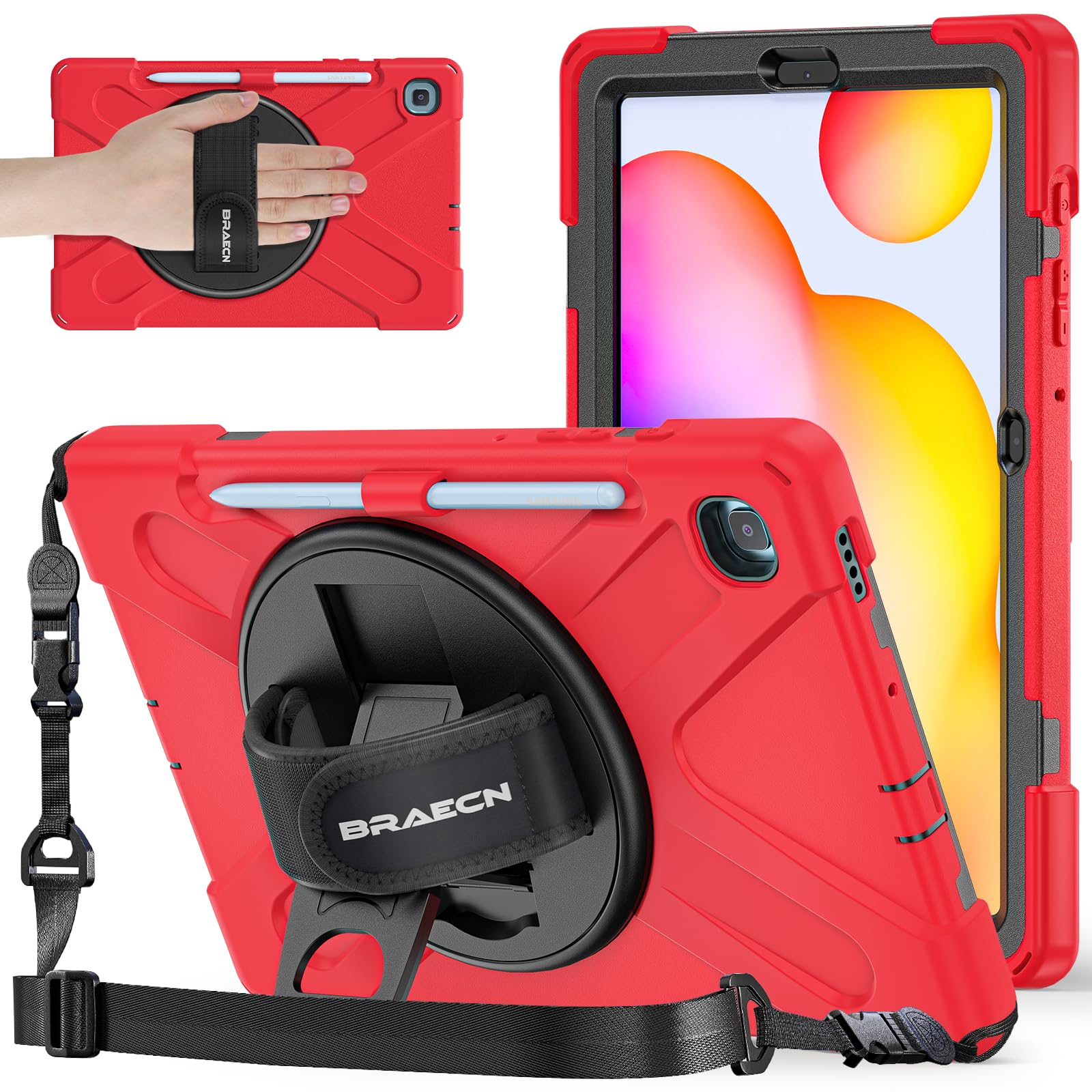 Braecnstock For Samsung Galaxy Tab S6 Lite Case 10.4 Inch 2024/2022/2020 (Sm P620/P610/P619) Shockproof Protective Silicone Tab