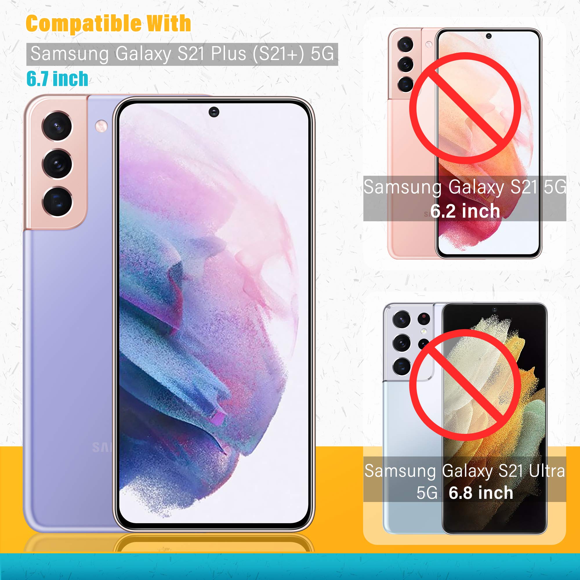 Uniqueme [ 2+2 Pack Compatible With Samsung Galaxy S21 Plus / S21+ 5G   6.7 Inch Tempered Glass + Camera Lens Protector Screen P